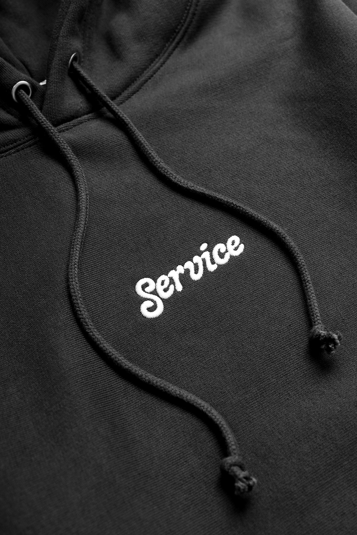 12oz Service Embroidered Hoodie - Black - Image 3