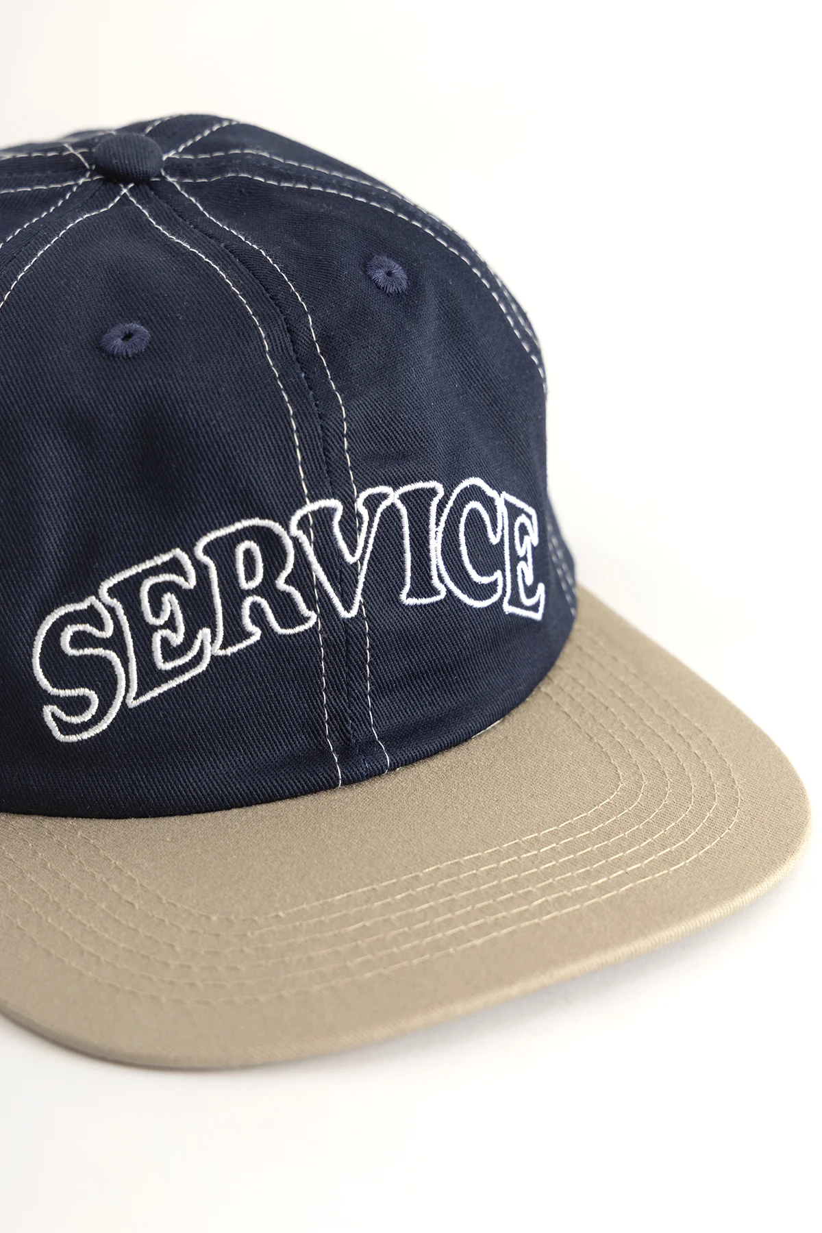 Arch Logo Contrast Stitch Cap - Navy/Khaki - Image 2