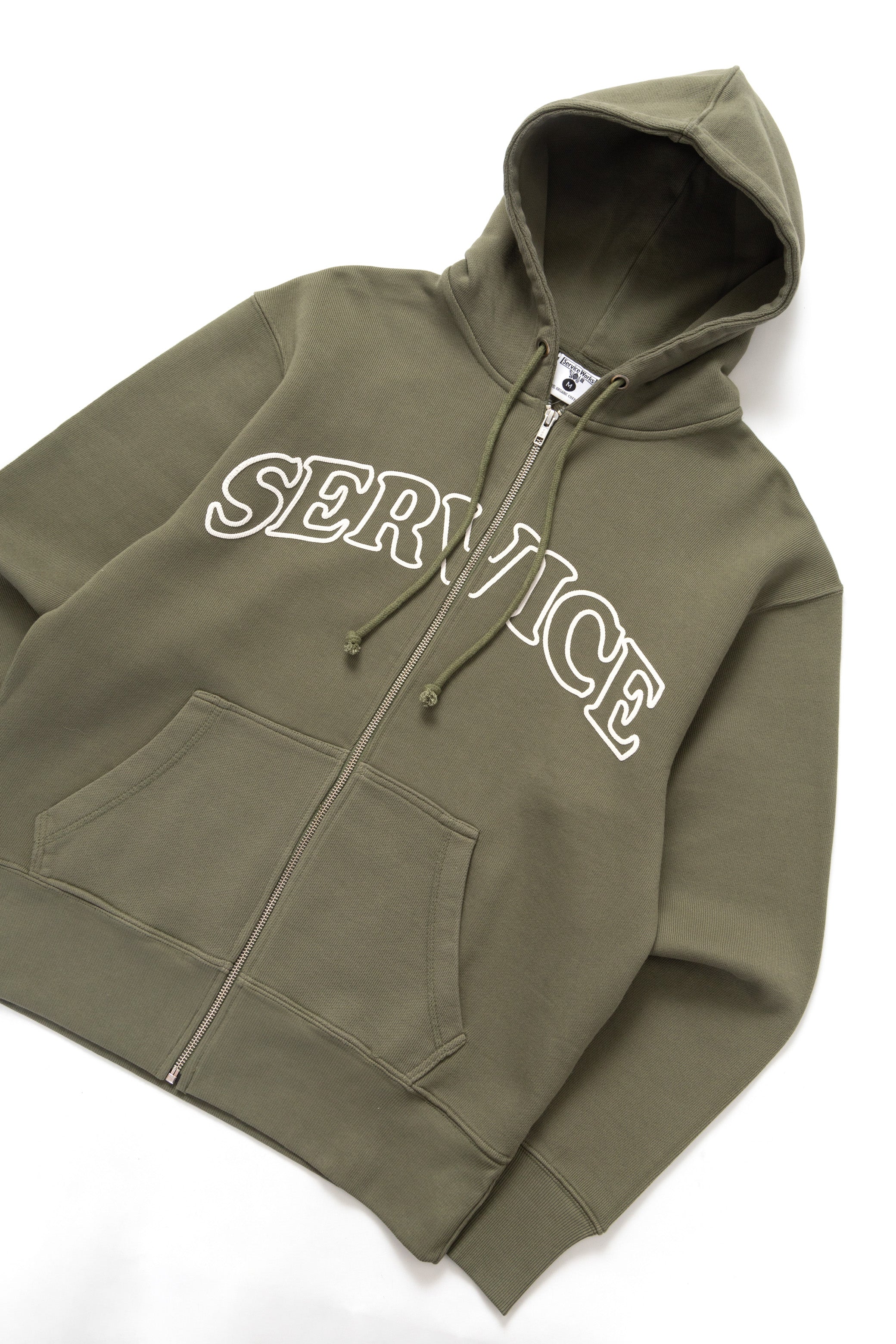 Arch Logo Zip Hoodie - Olive - Image 2