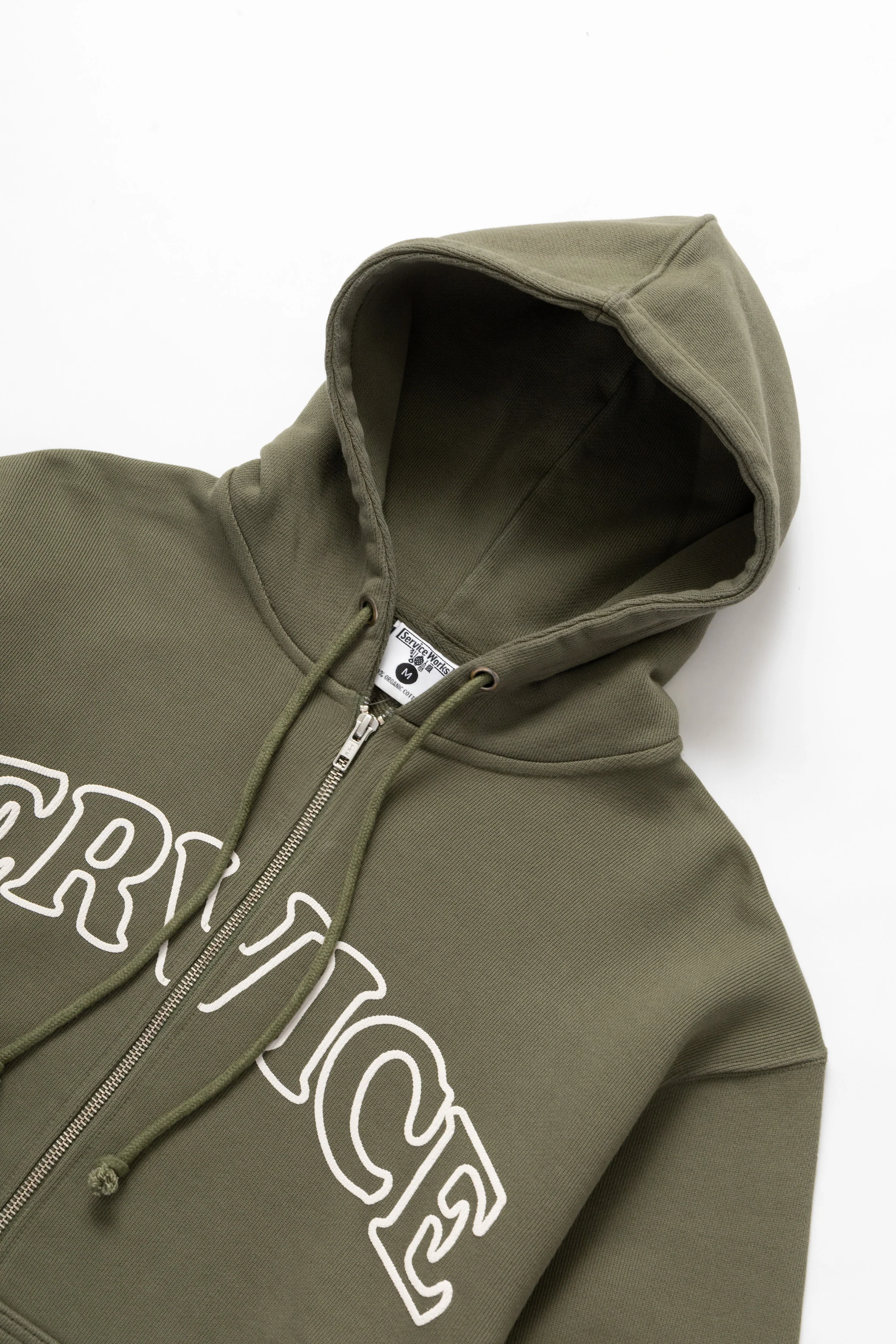 Arch Logo Zip Hoodie - Olive - Image 3