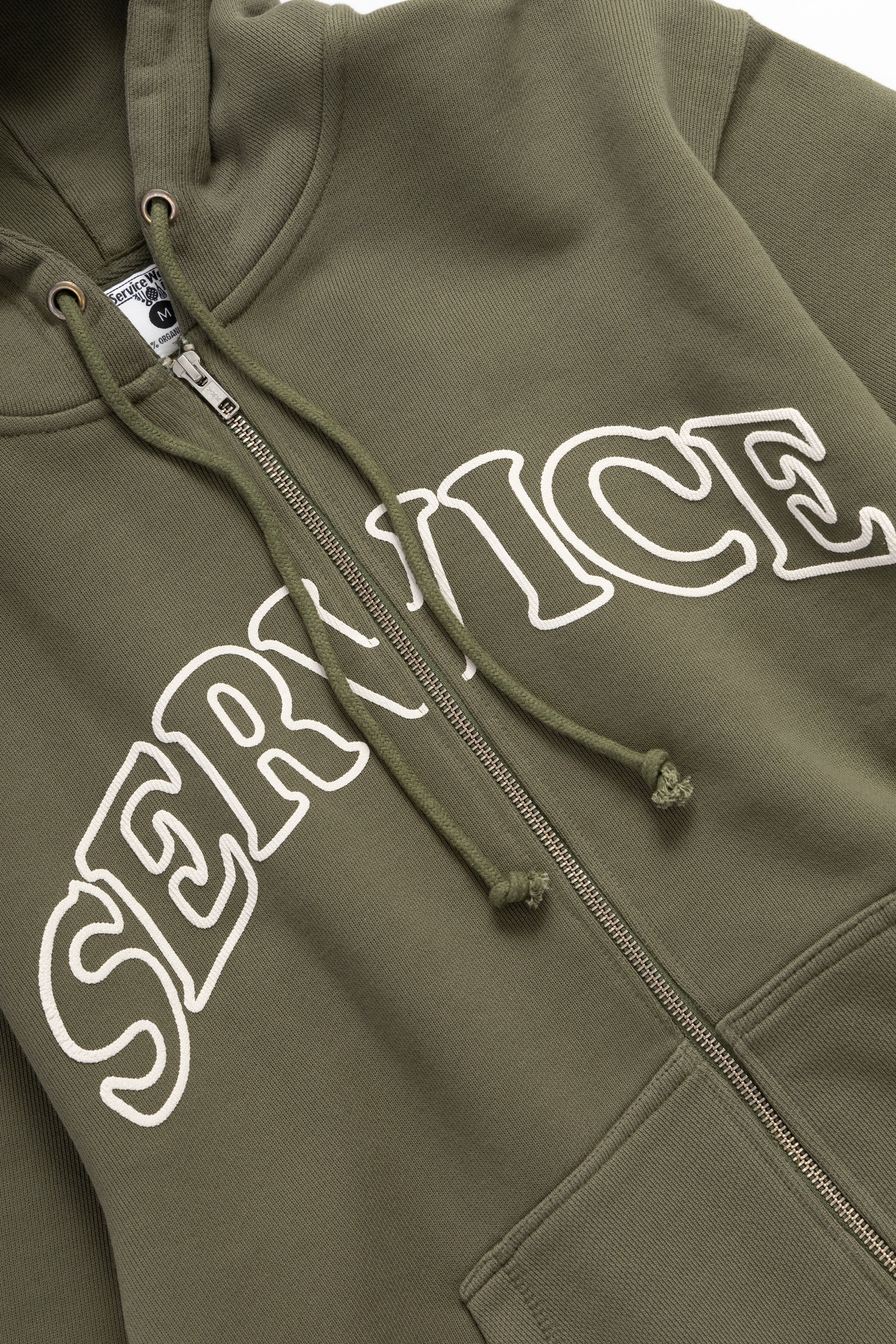 Arch Logo Zip Hoodie - Olive - Image 4