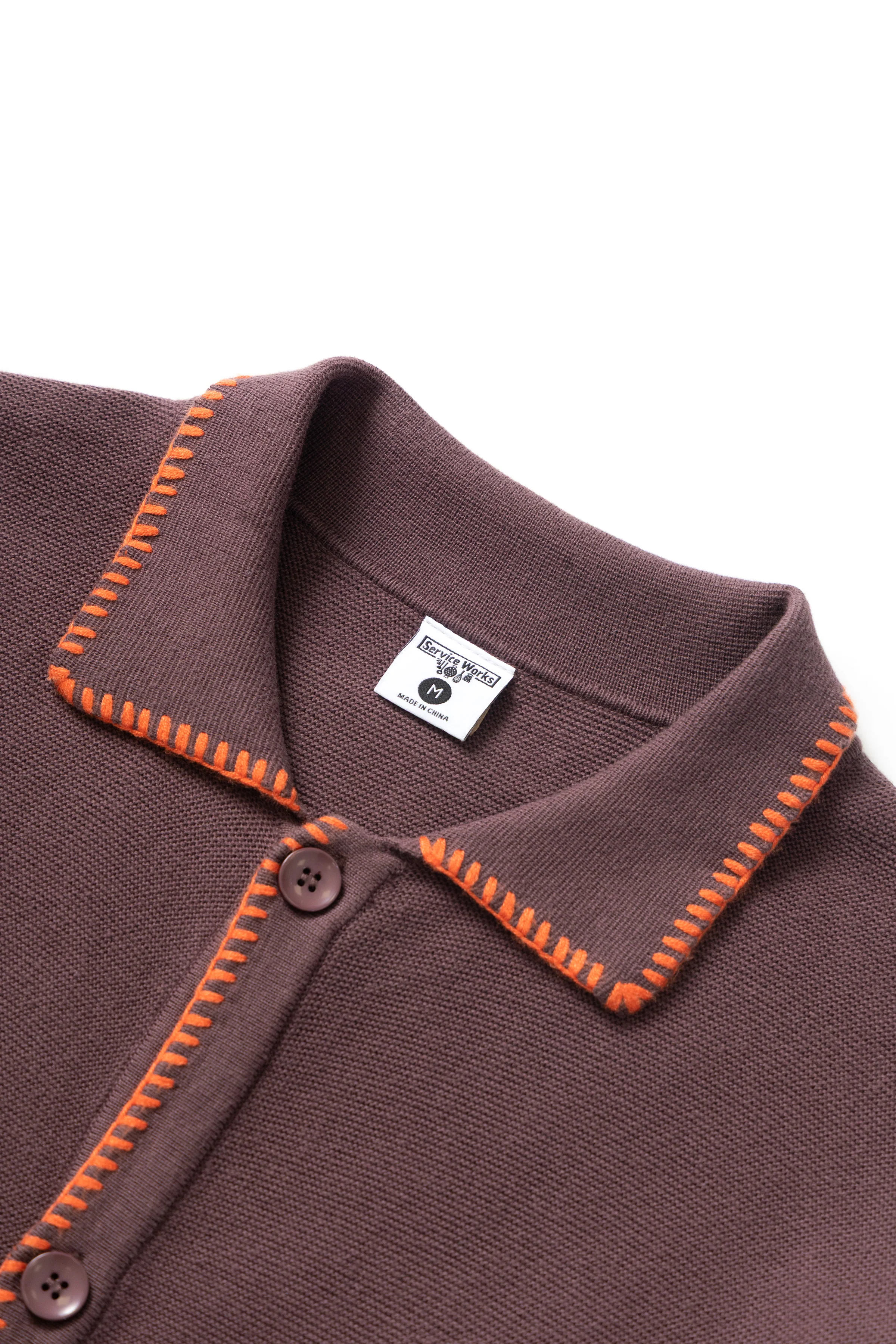 Blanket Stitch Cardigan - Brown - Image 4