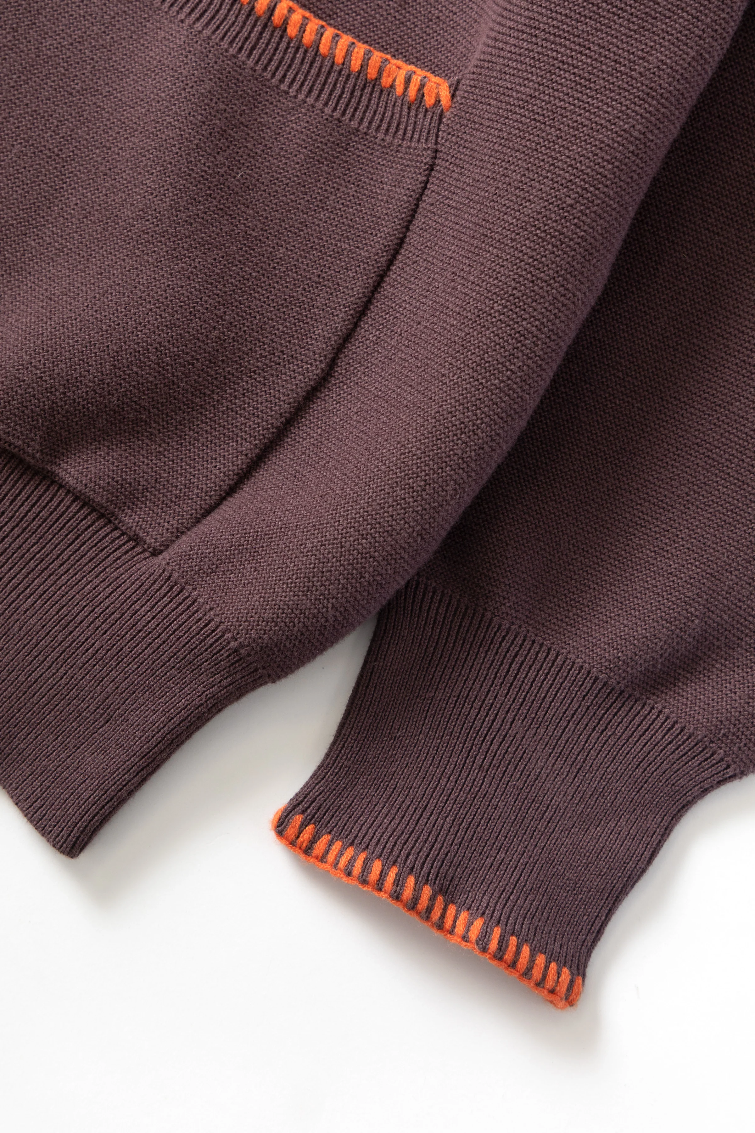Blanket Stitch Cardigan - Brown - Image 6