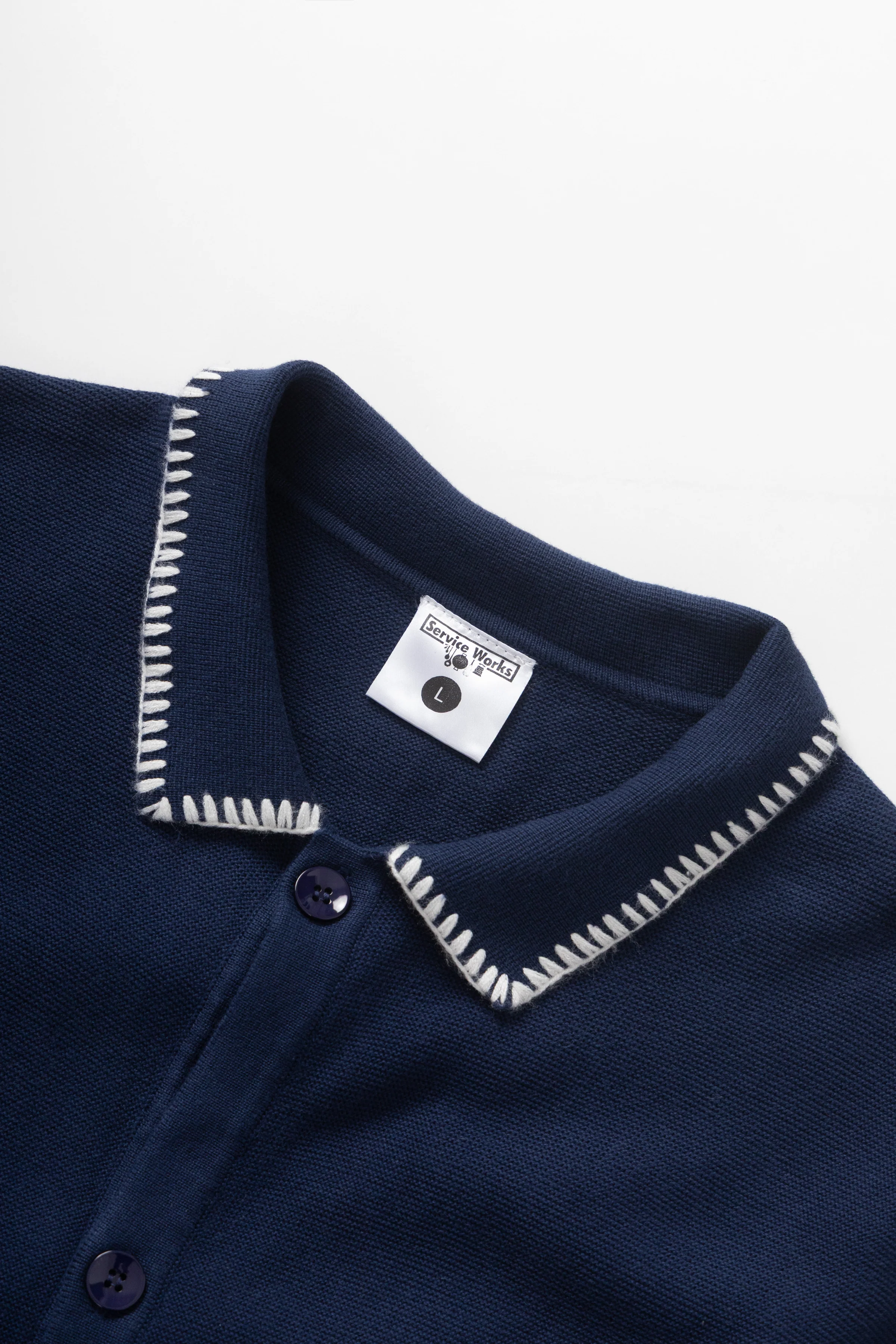 Blanket Stitch Knit - Navy - Image 2