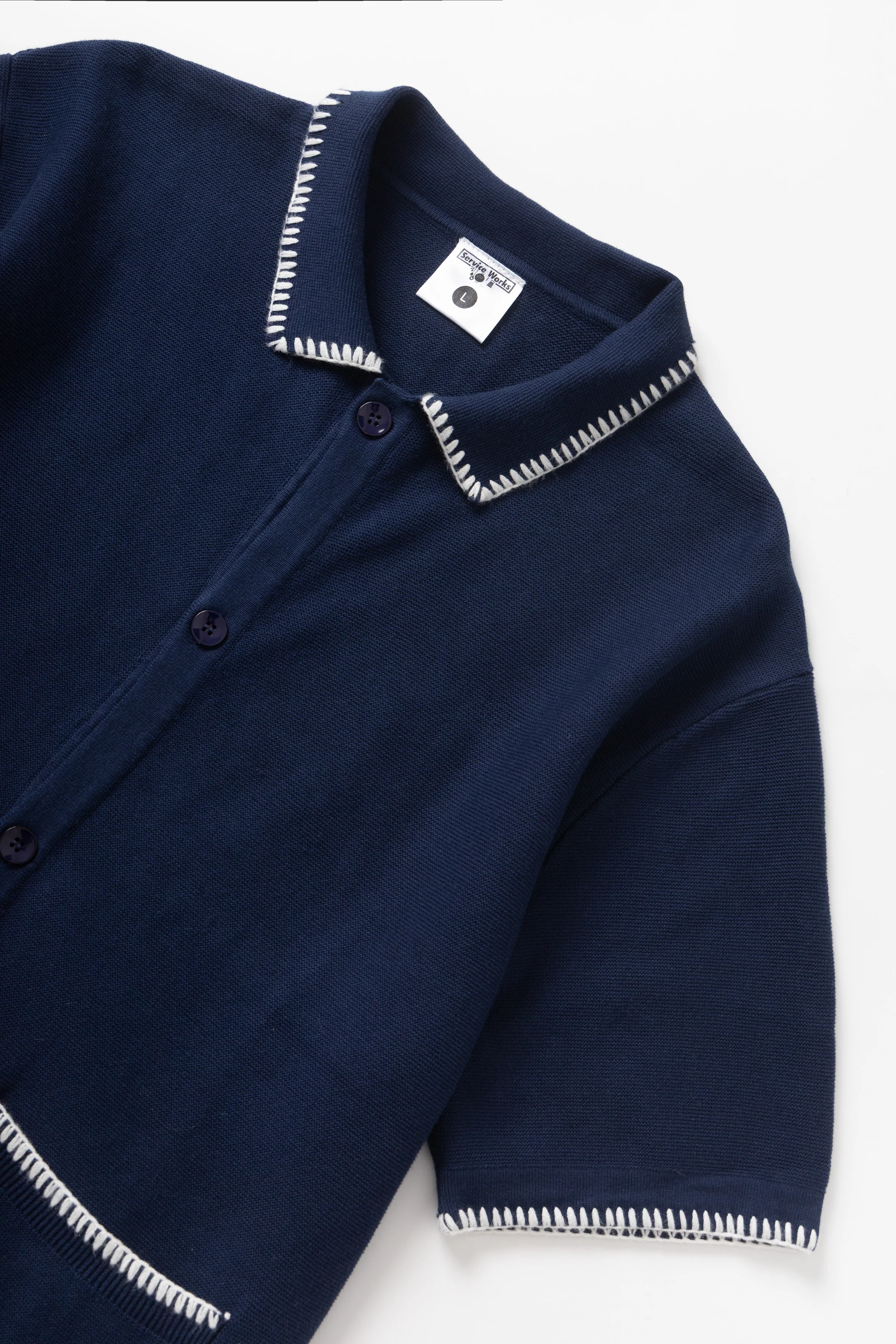Blanket Stitch Knit - Navy - Image 4
