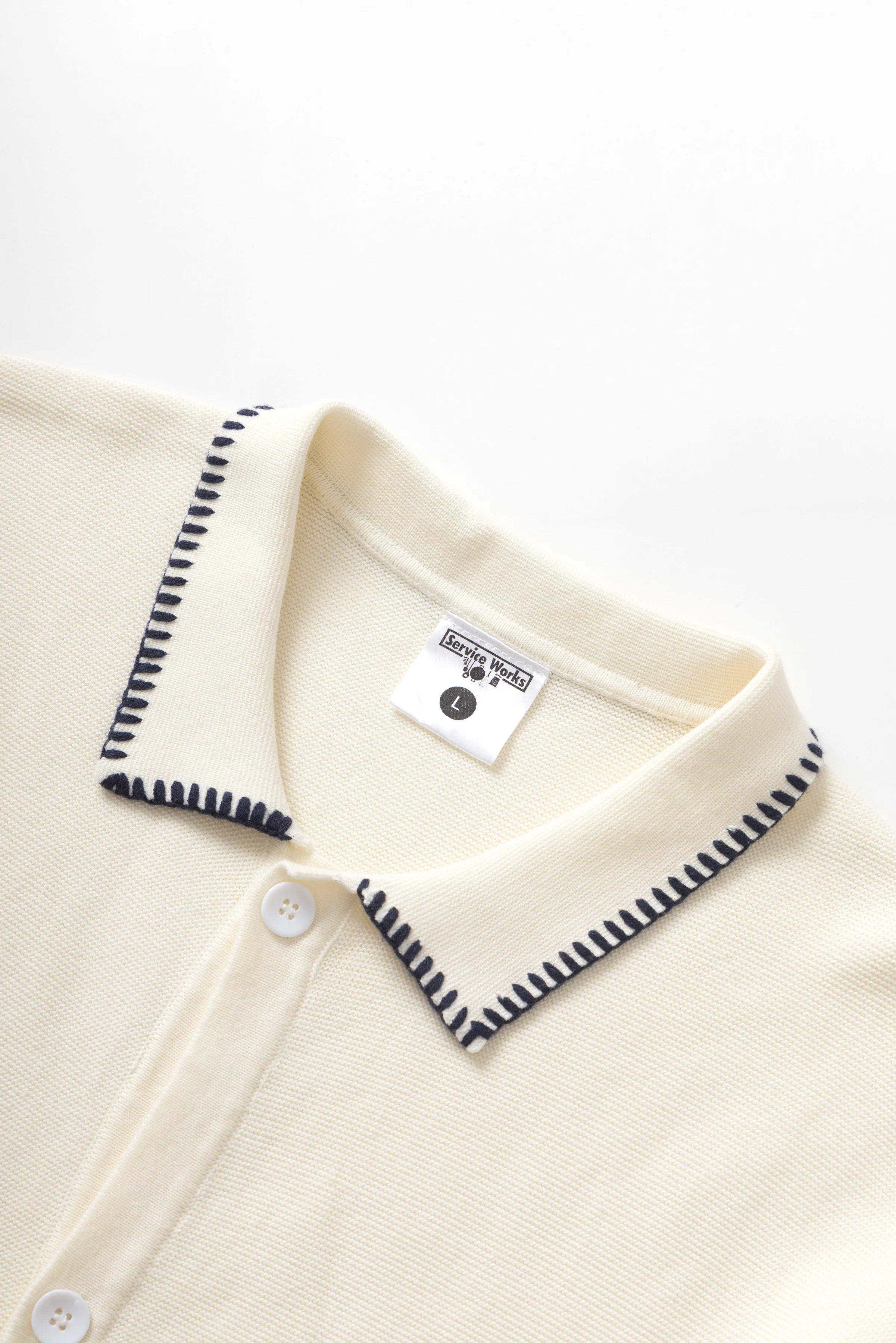 Blanket Stitch Knit - Off-White - Image 2