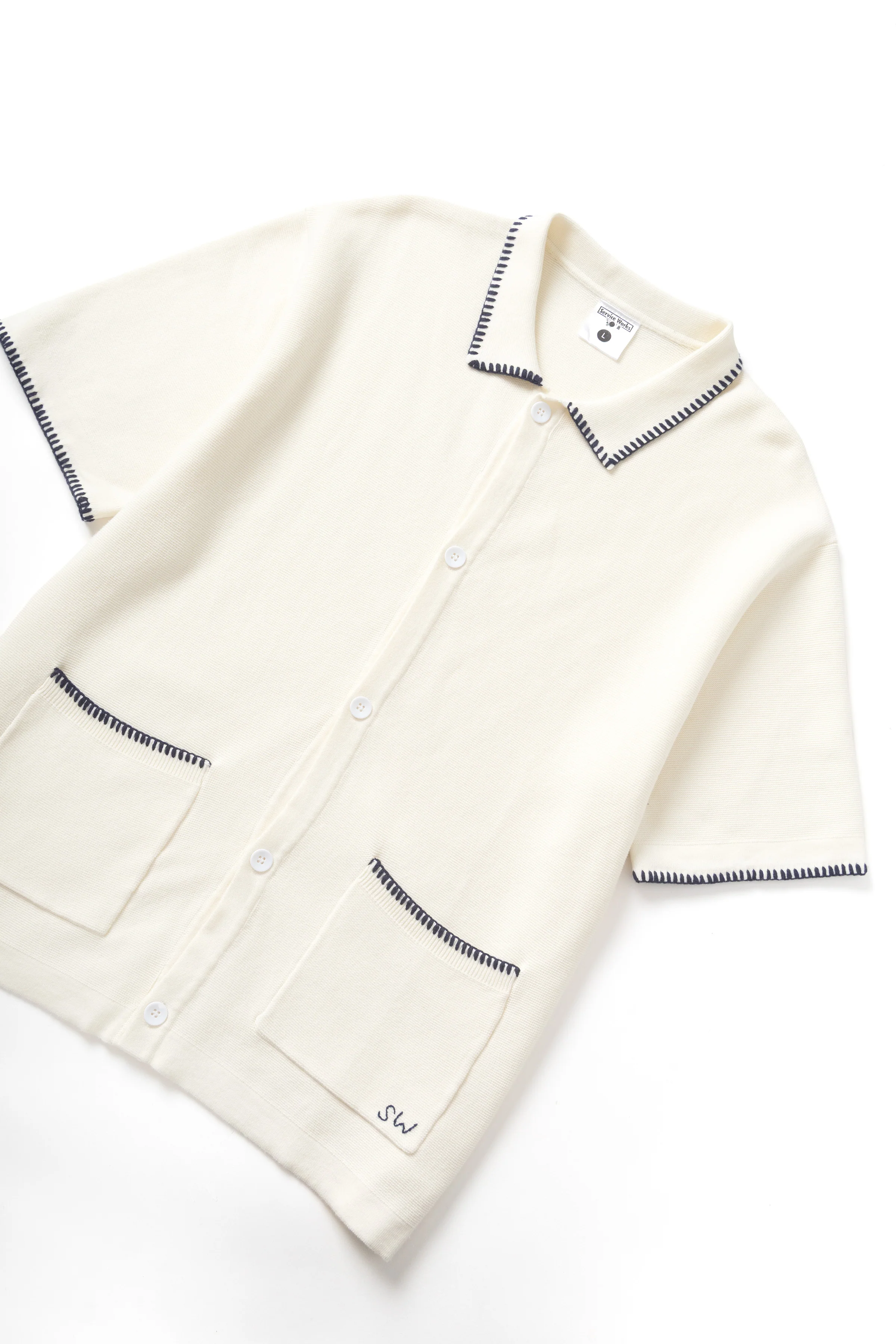 Blanket Stitch Knit - Off-White - Image 3