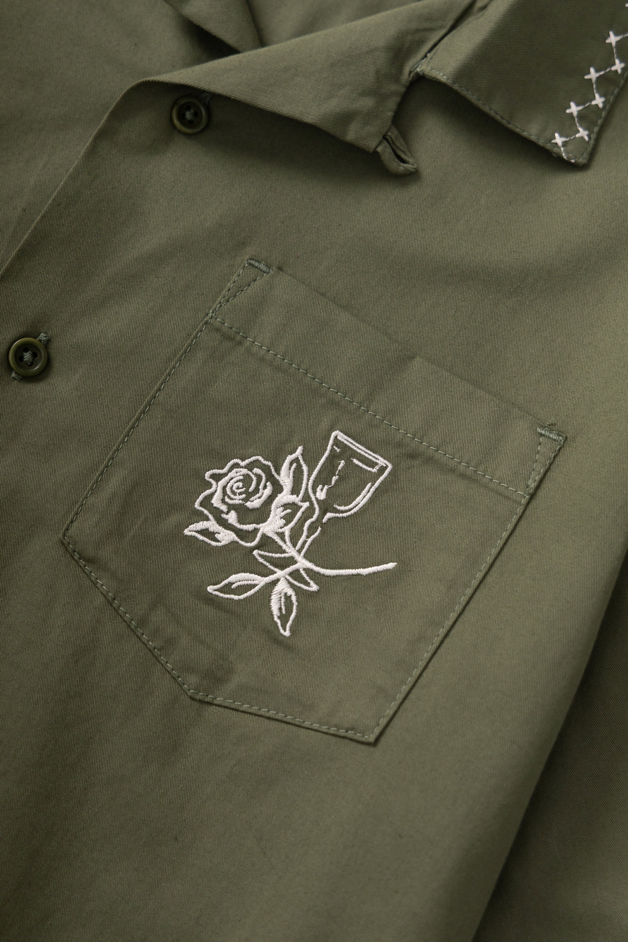 Border Shirt - Olive - Image 2