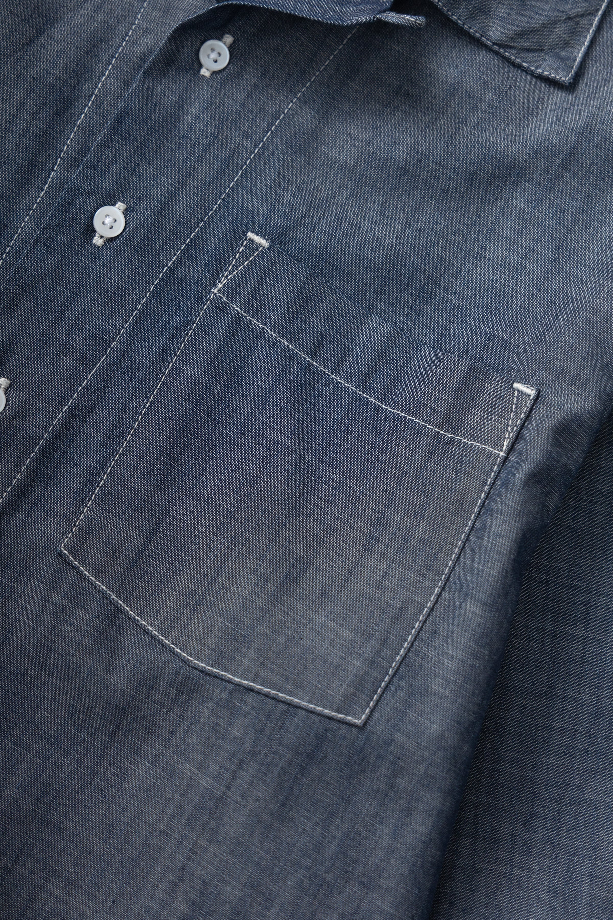 Chambray Resort Shirt - Dark Blue - Image 4