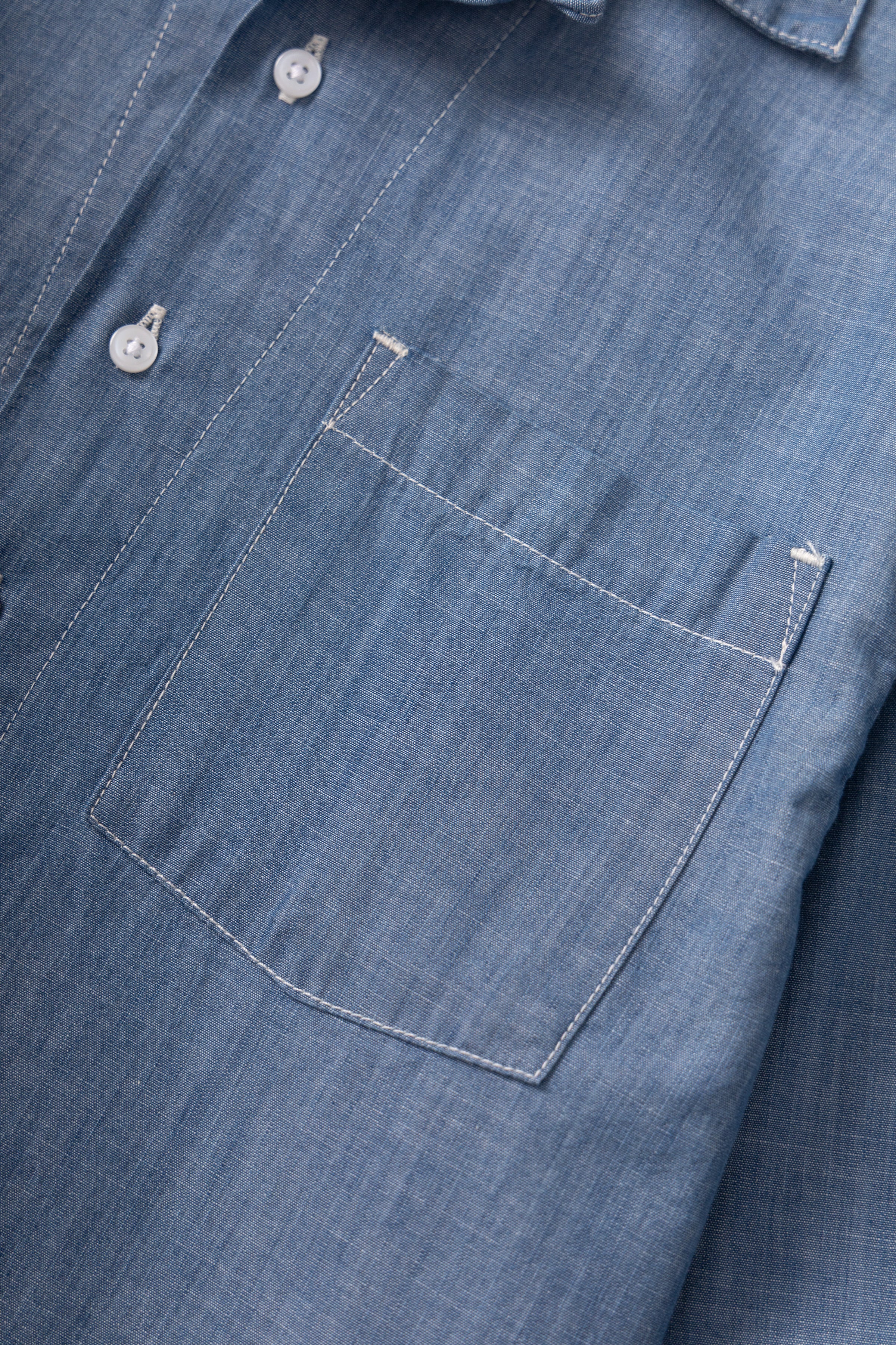 Chambray Resort Shirt - Light Blue - Image 5