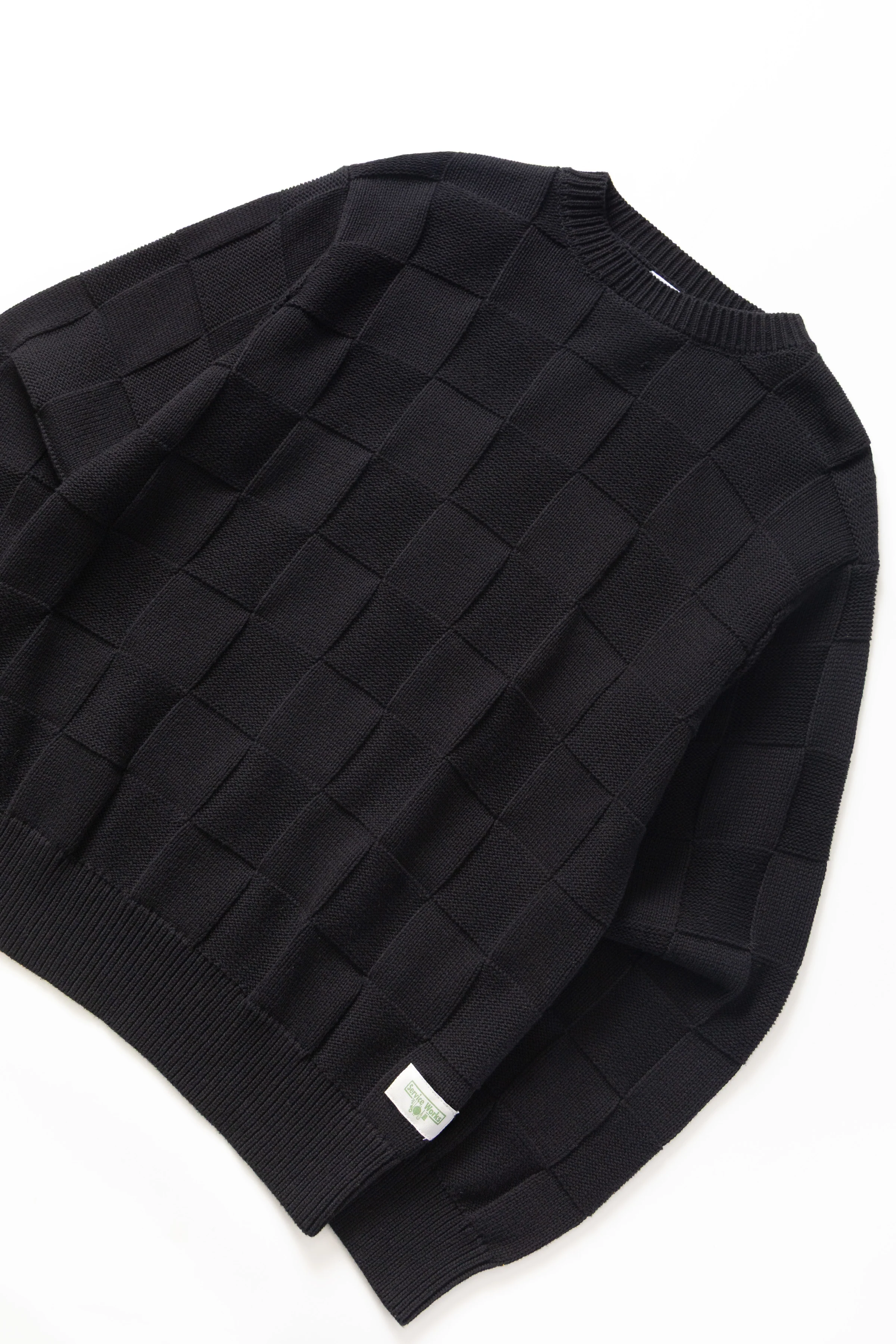 Check Knit Crewneck - Black - Image 2