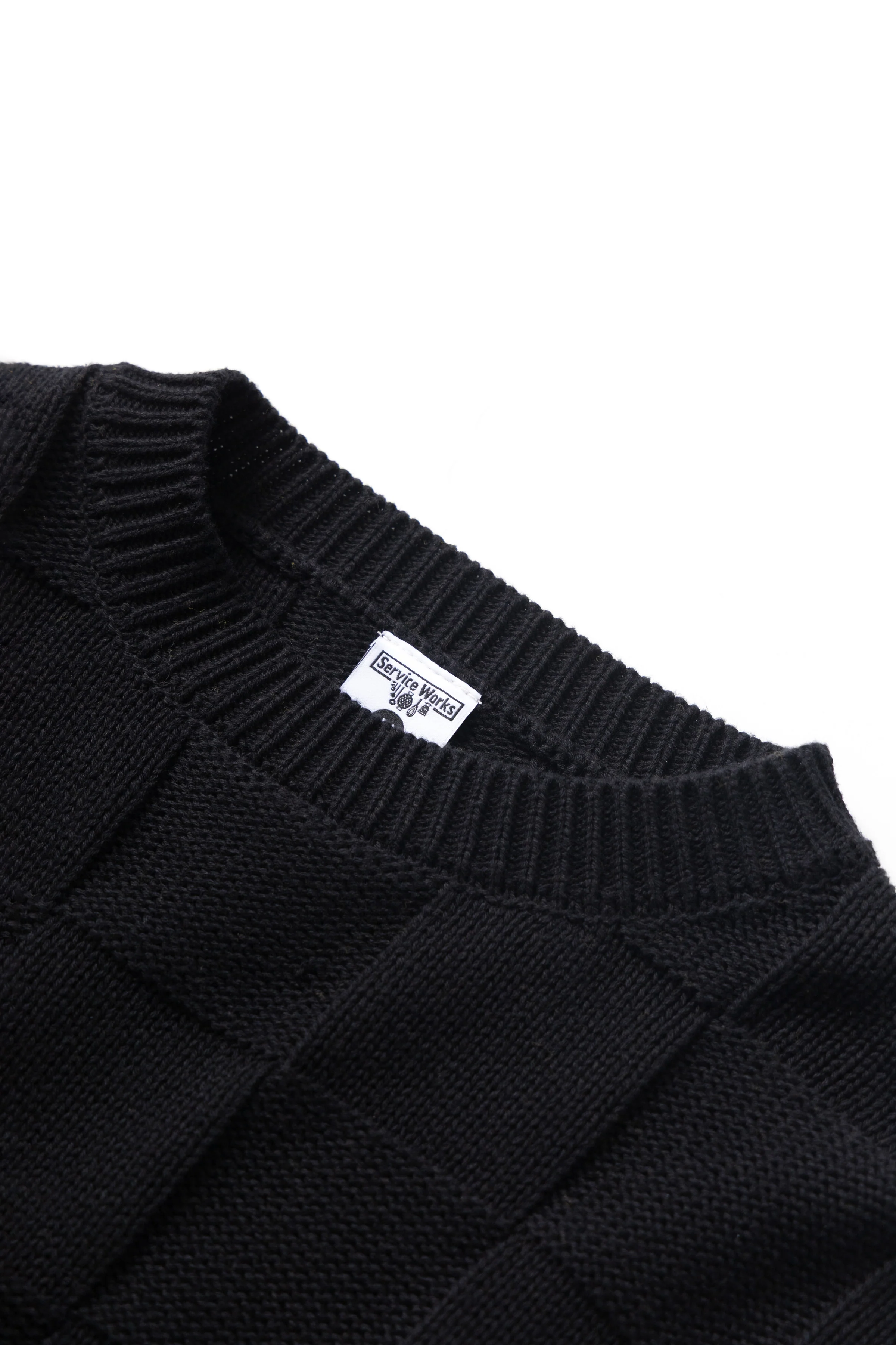 Check Knit Crewneck - Black - Image 5