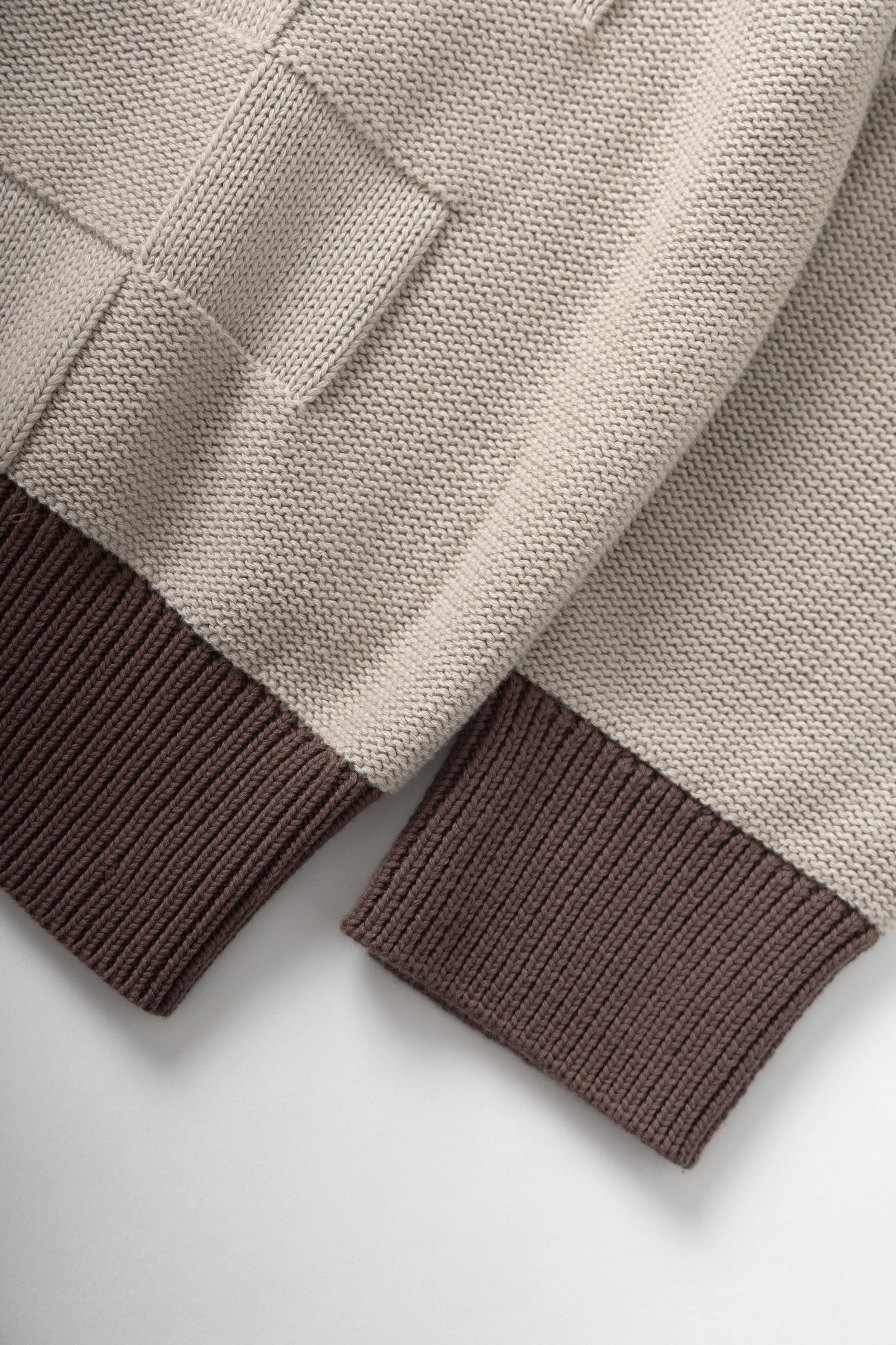 Check Panel Cardigan - Mushroom - Image 5