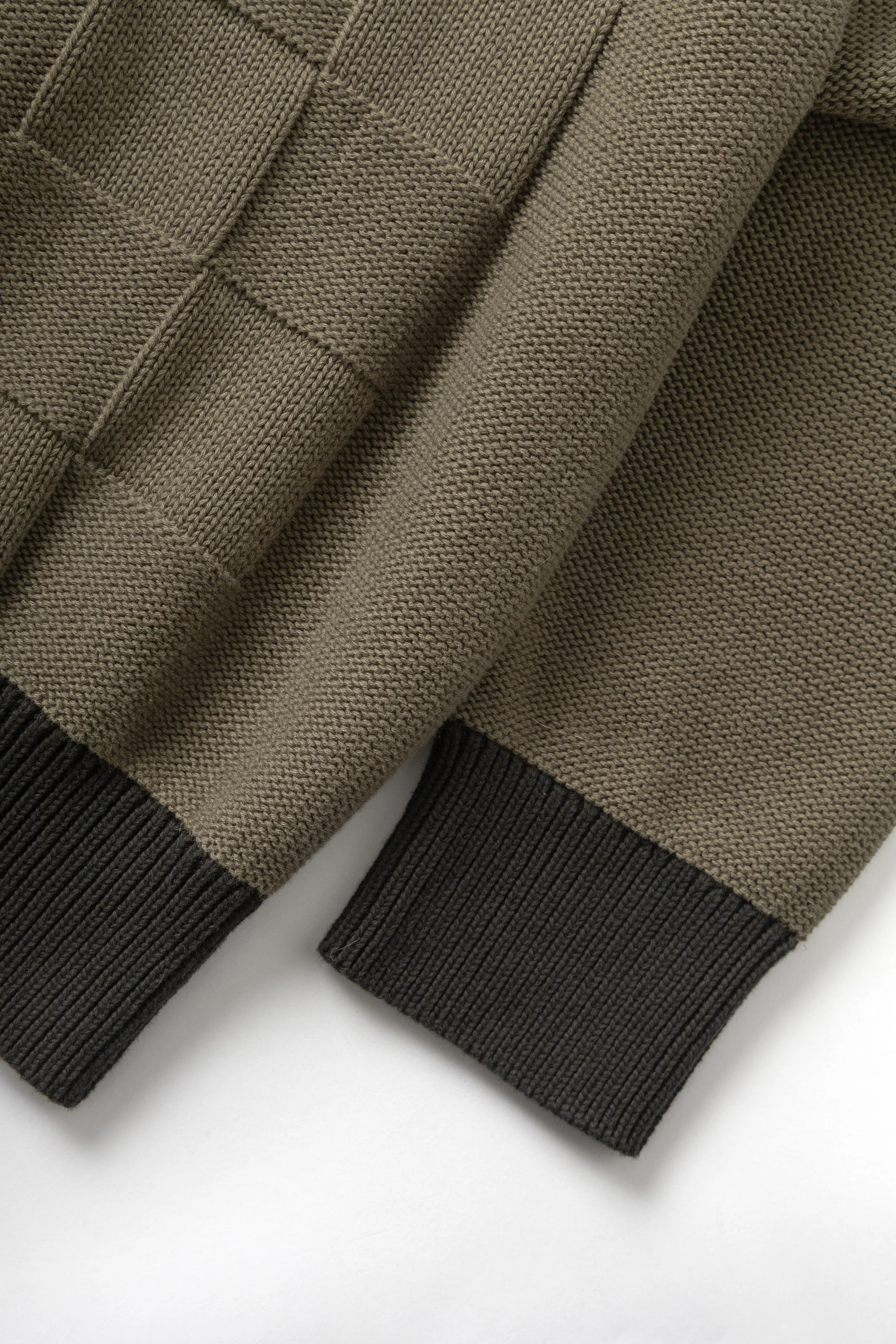 Check Panel Cardigan - Olive - Image 5