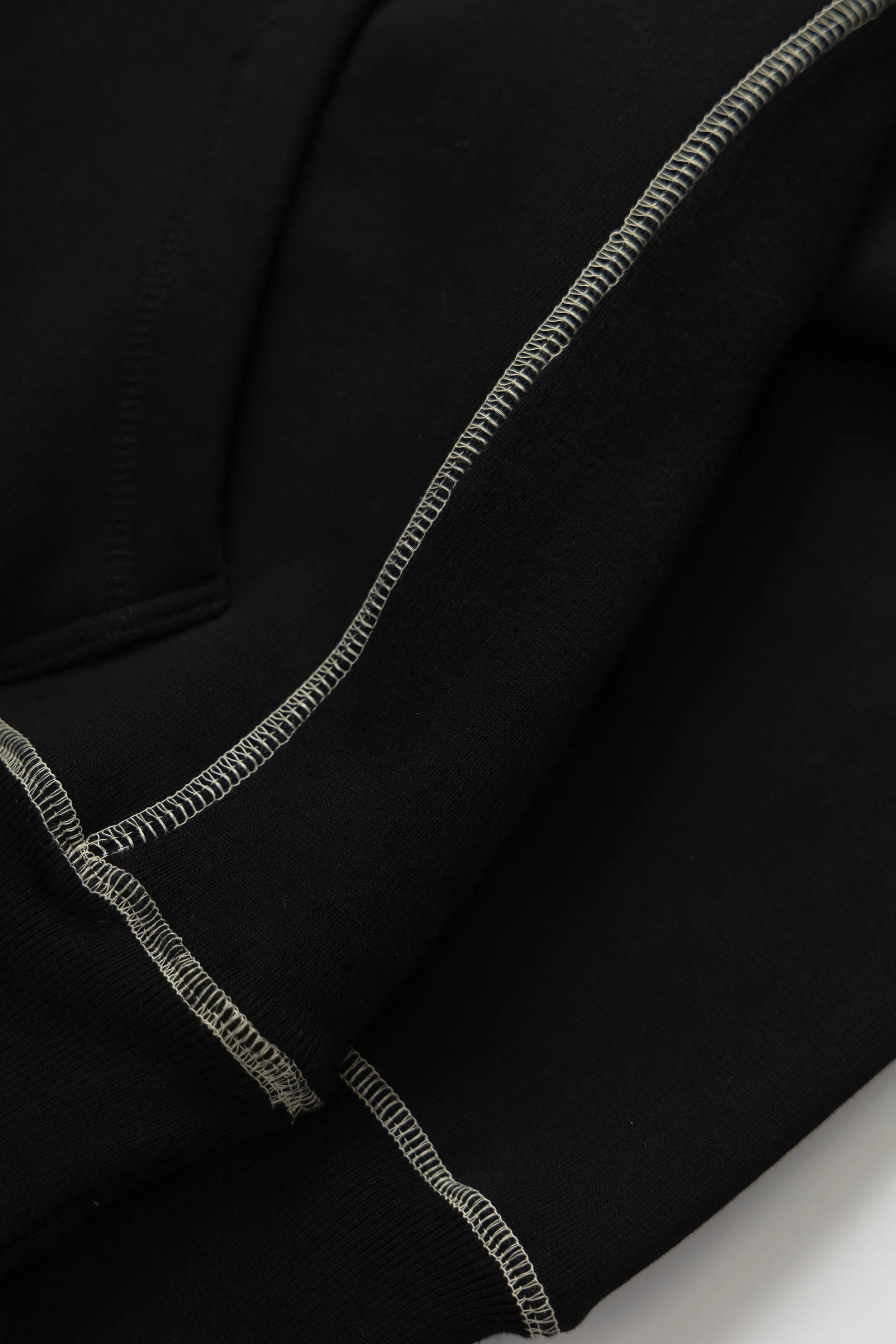 Contrast Stitch Hoodie - Black - Image 4