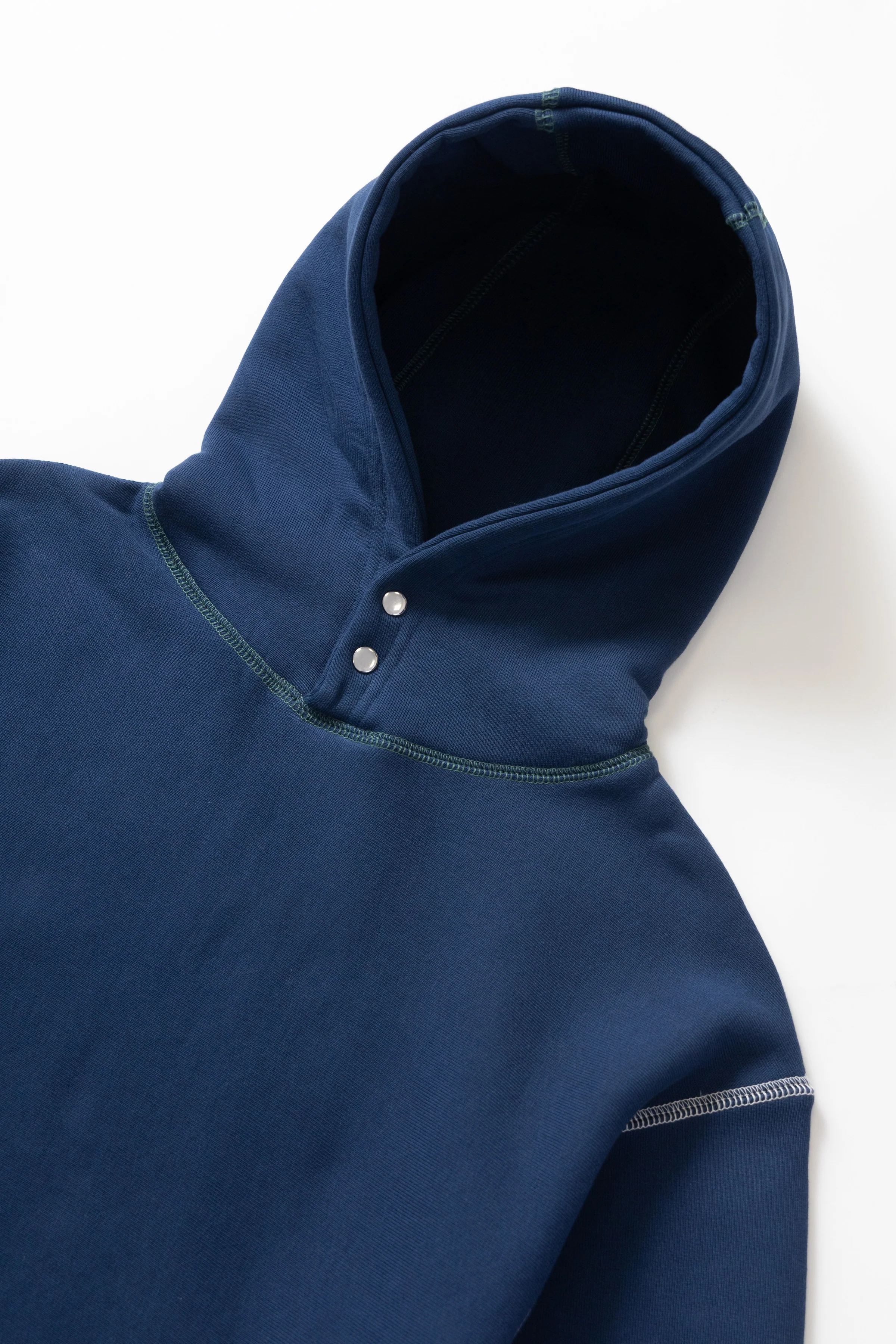 Contrast Stitch Hoodie - Navy - Image 3