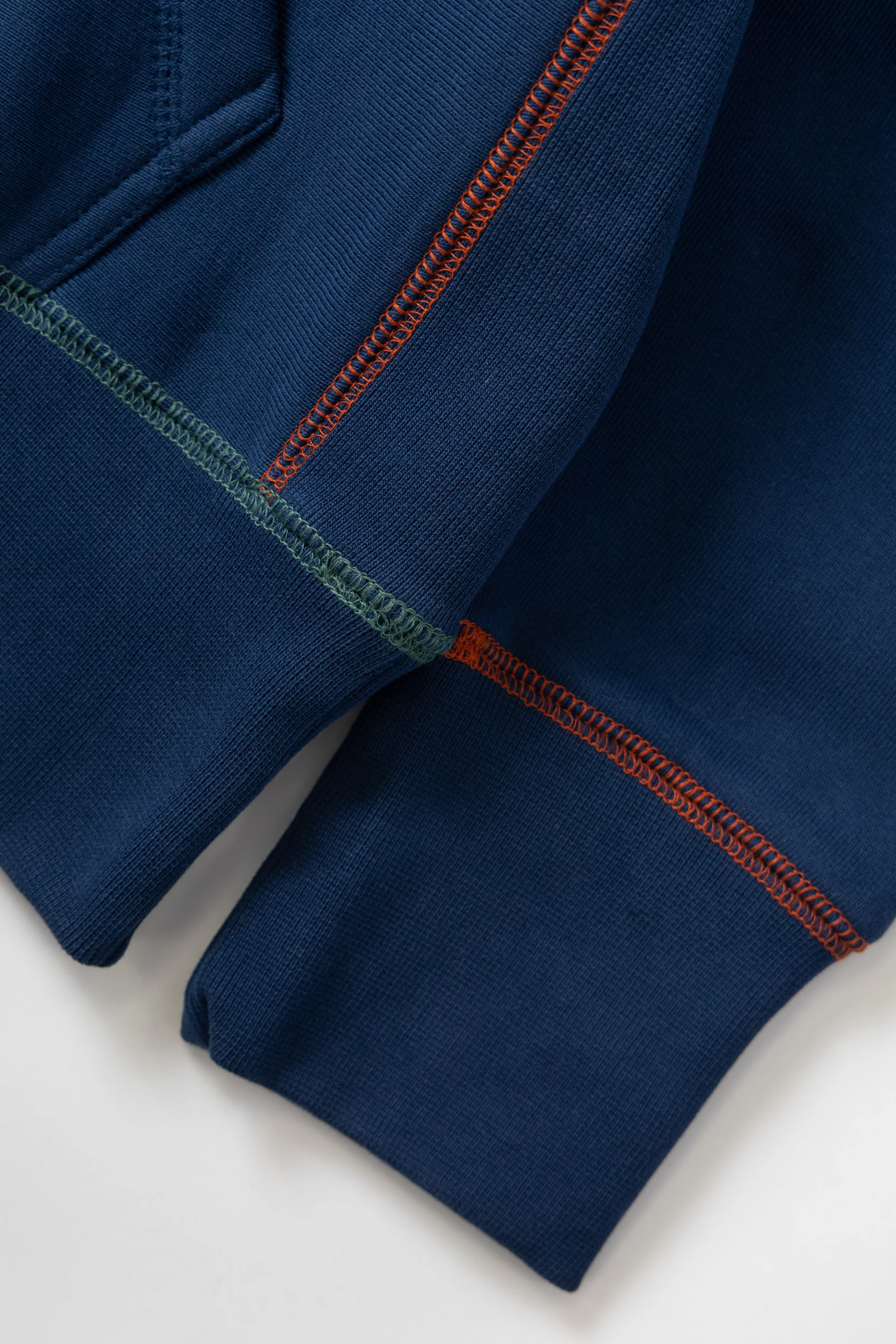 Contrast Stitch Hoodie - Navy - Image 5