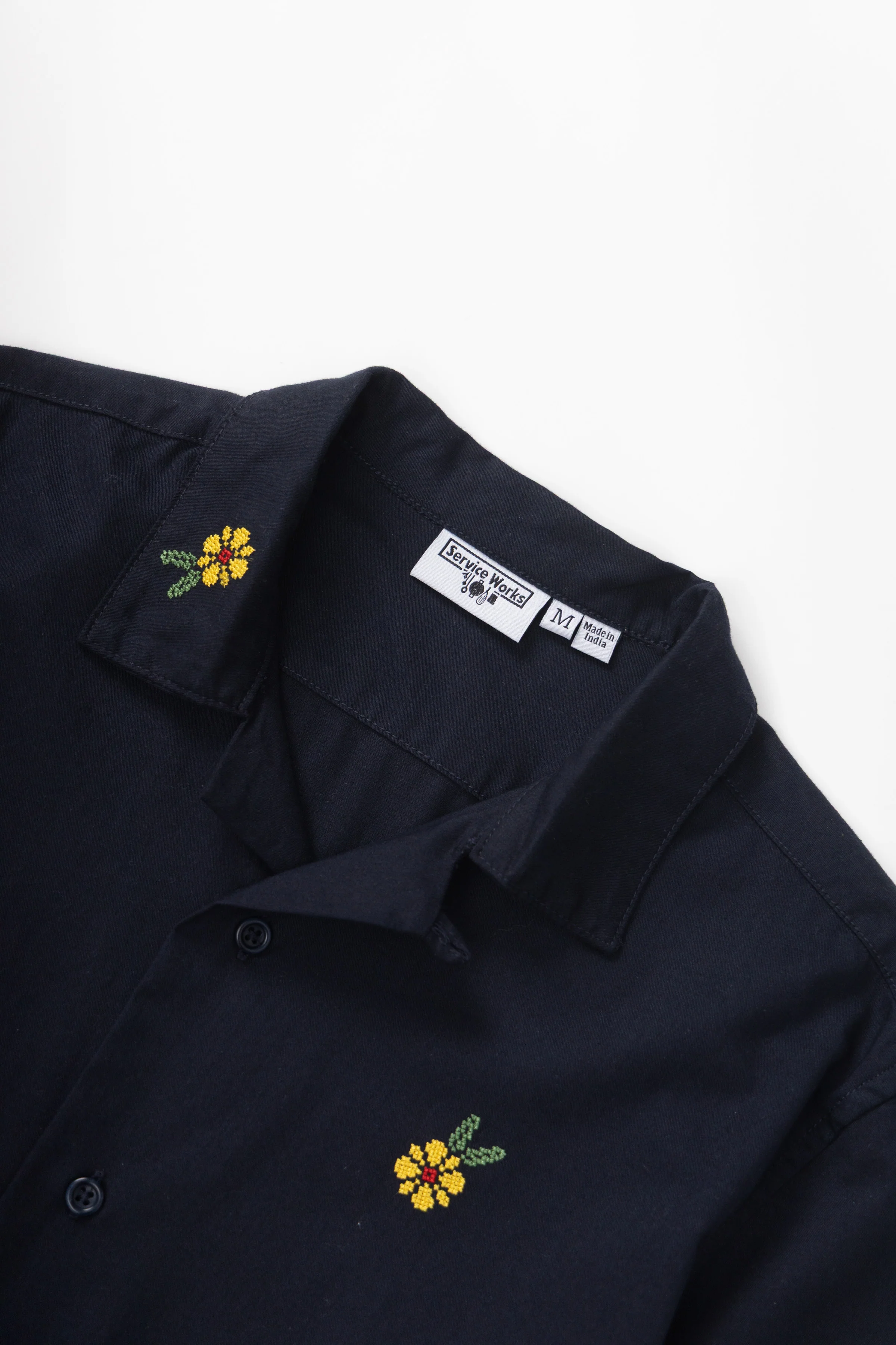 Cross Stitch Shirt - Dark Navy - Image 2