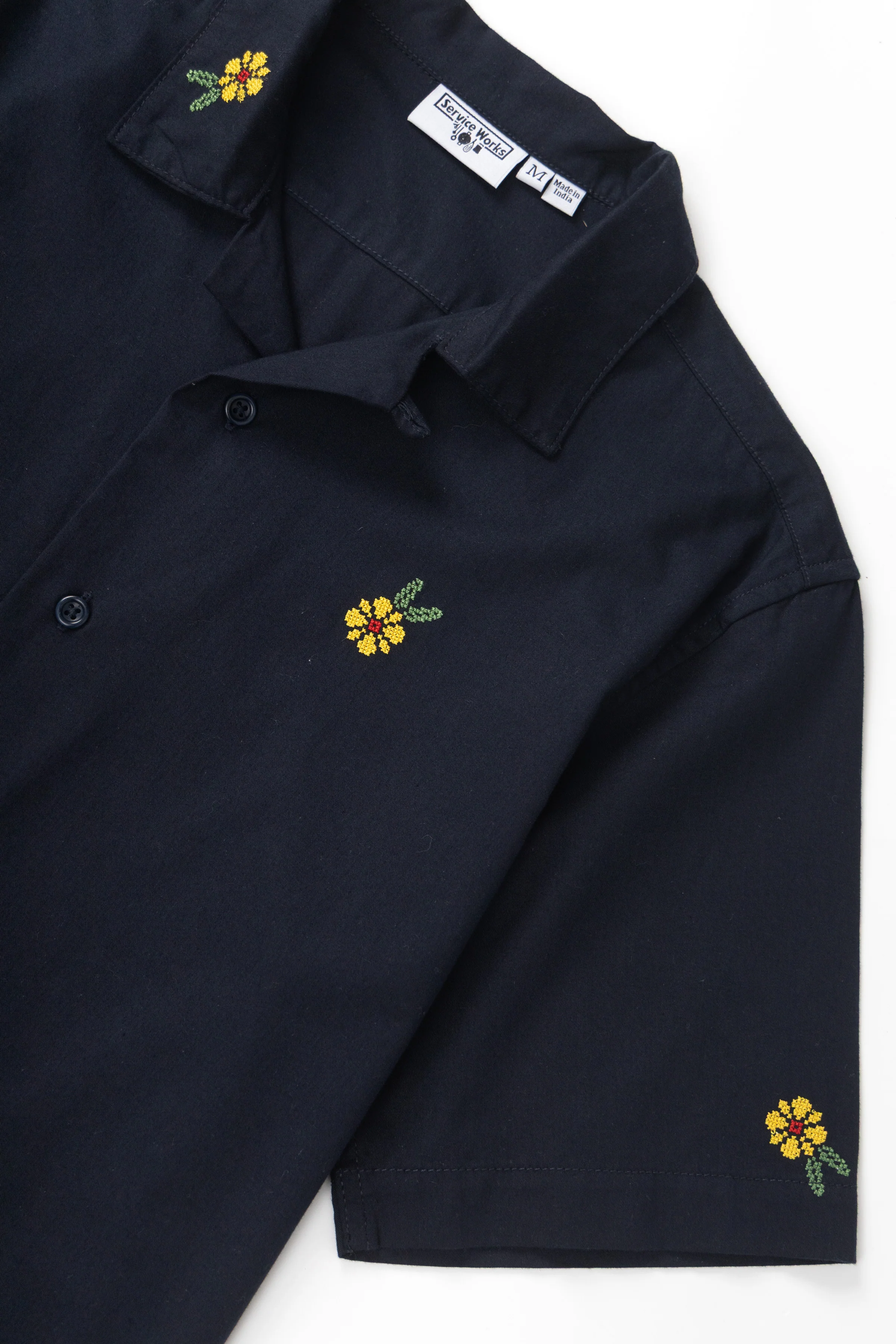 Cross Stitch Shirt - Dark Navy - Image 3