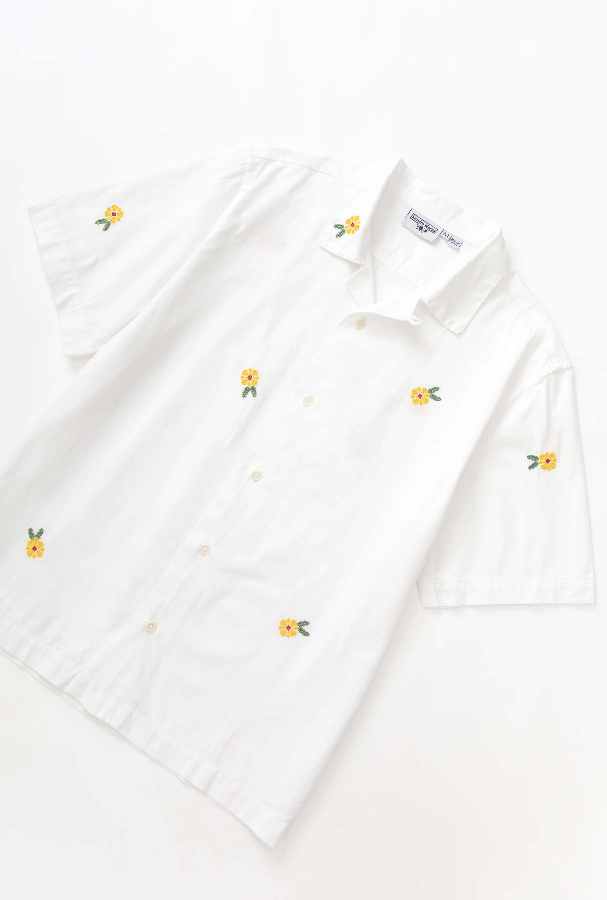 Cross Stitch Shirt - White - Image 3