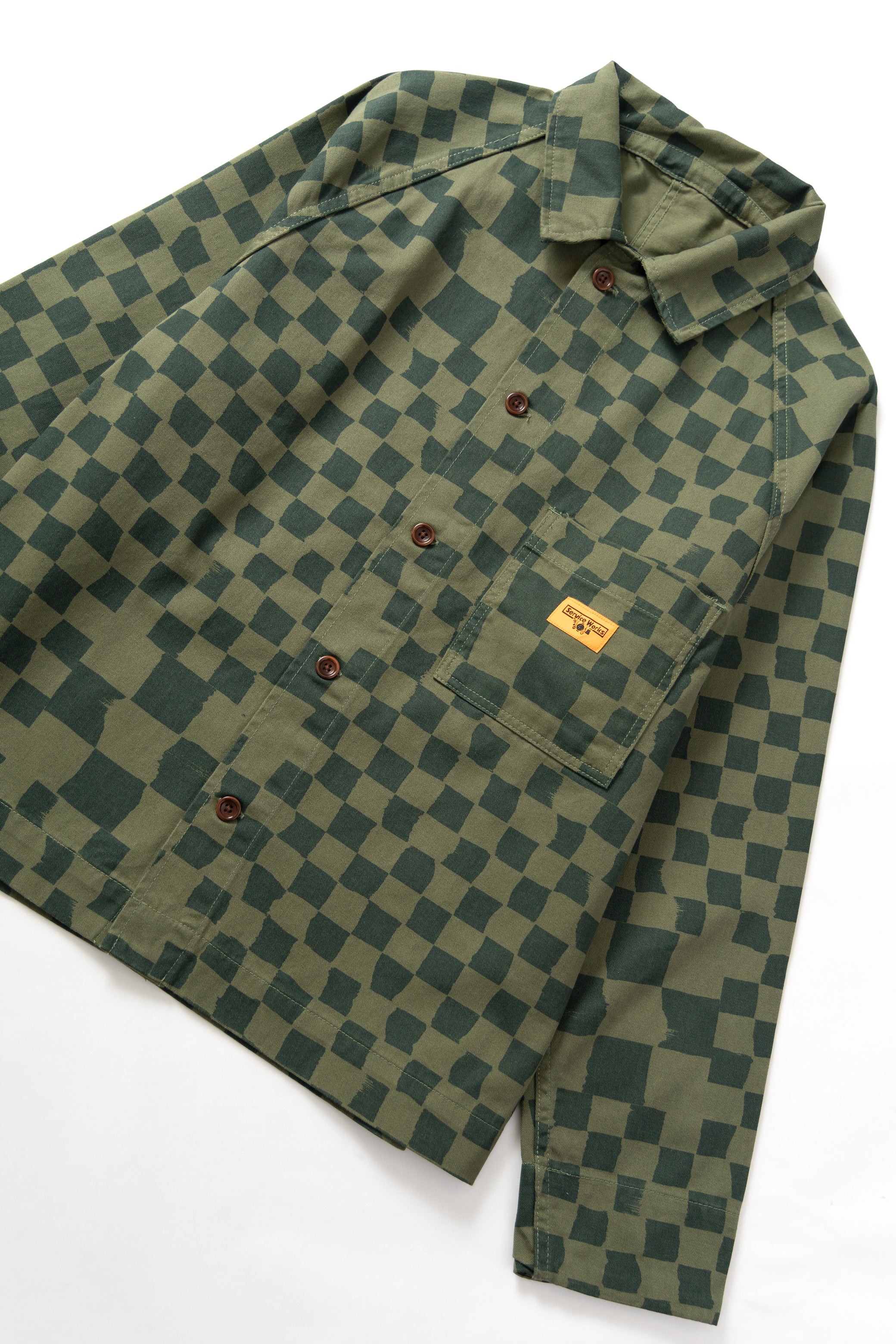 Drill Printed Front Of House Jacket - Olive Checker - Image 2