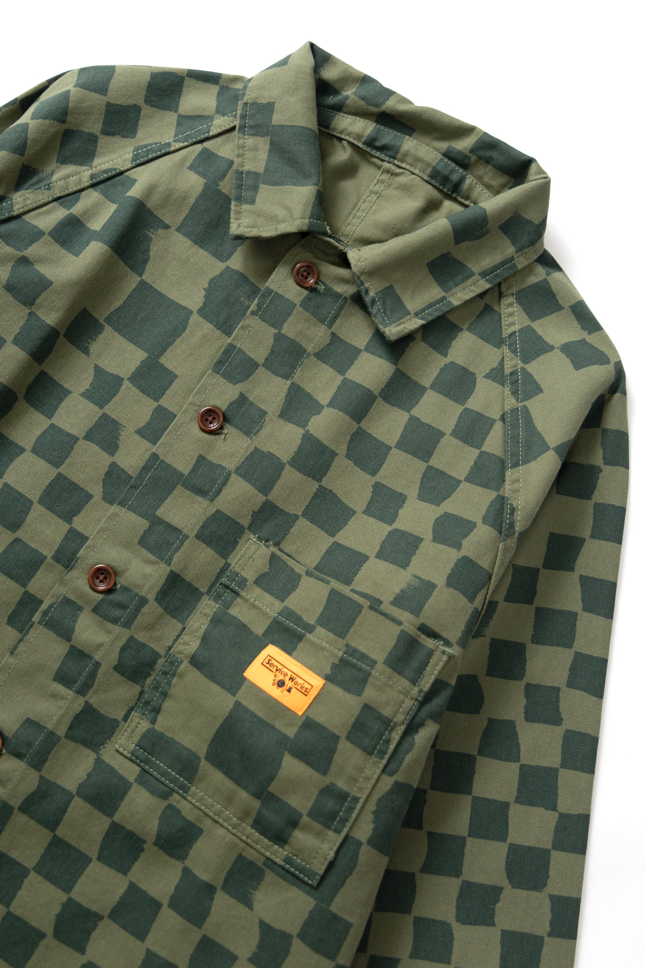 Drill Printed Front Of House Jacket - Olive Checker - Image 4