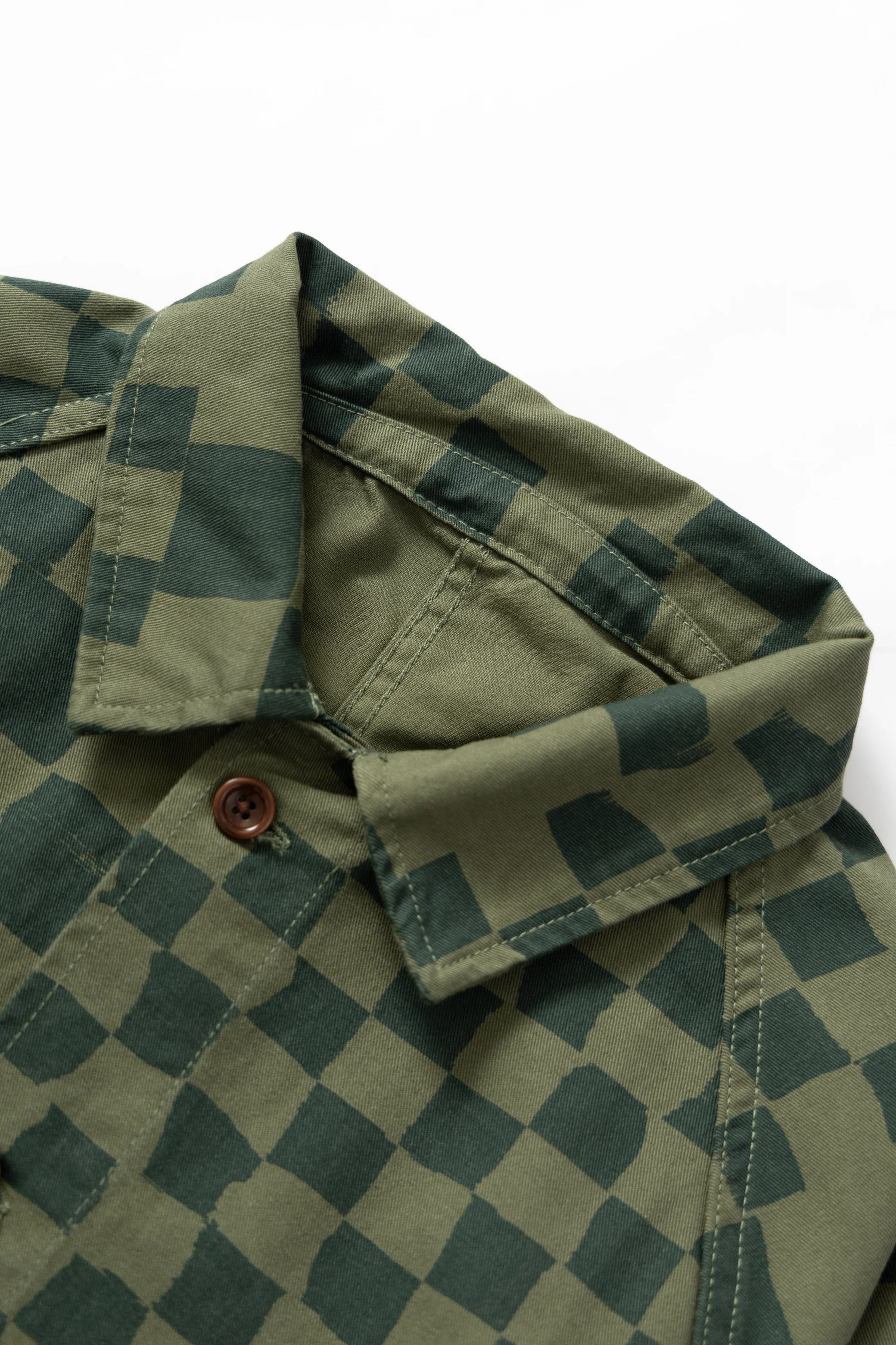Drill Printed Front Of House Jacket - Olive Checker - Image 5