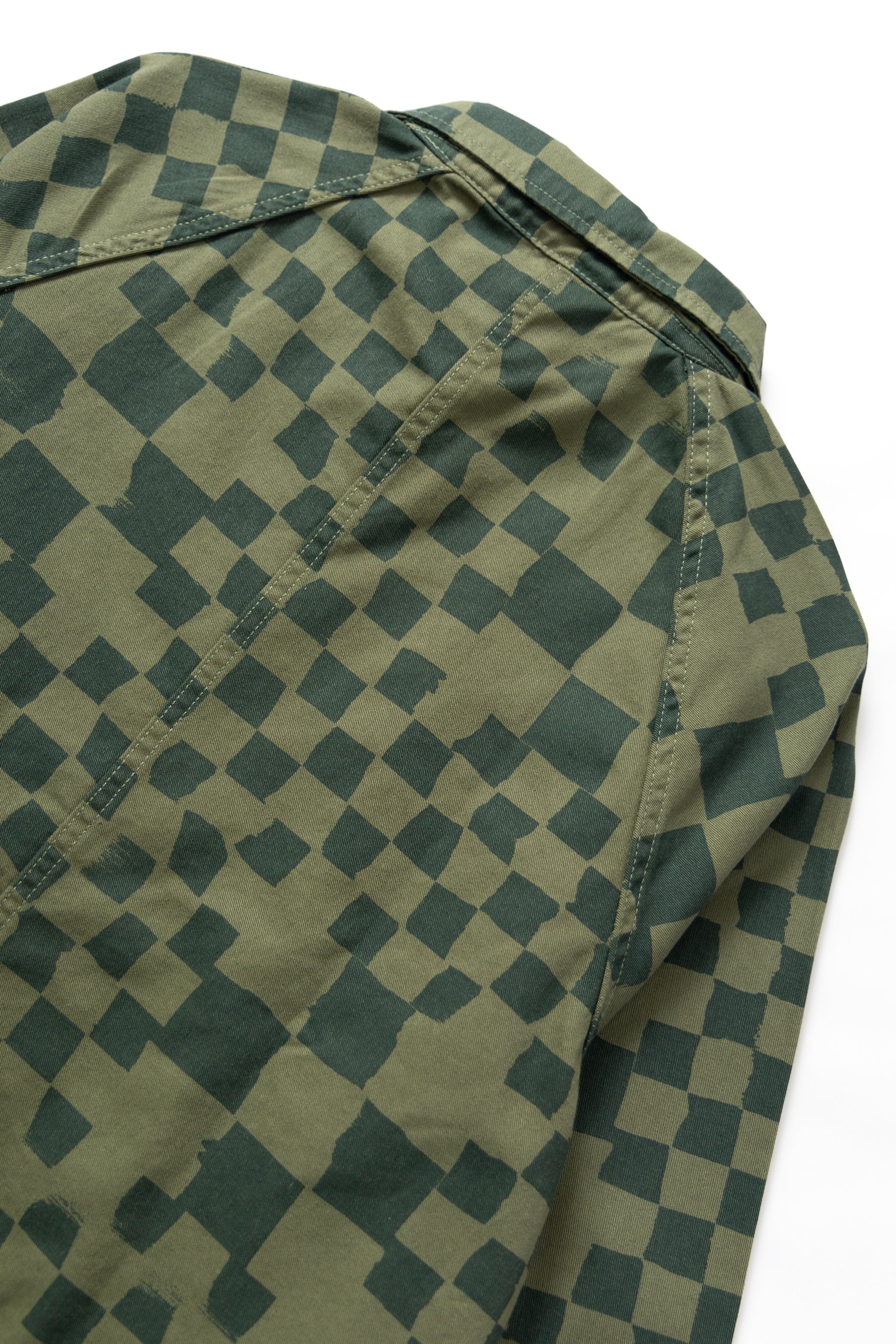 Drill Printed Front Of House Jacket - Olive Checker - Image 6