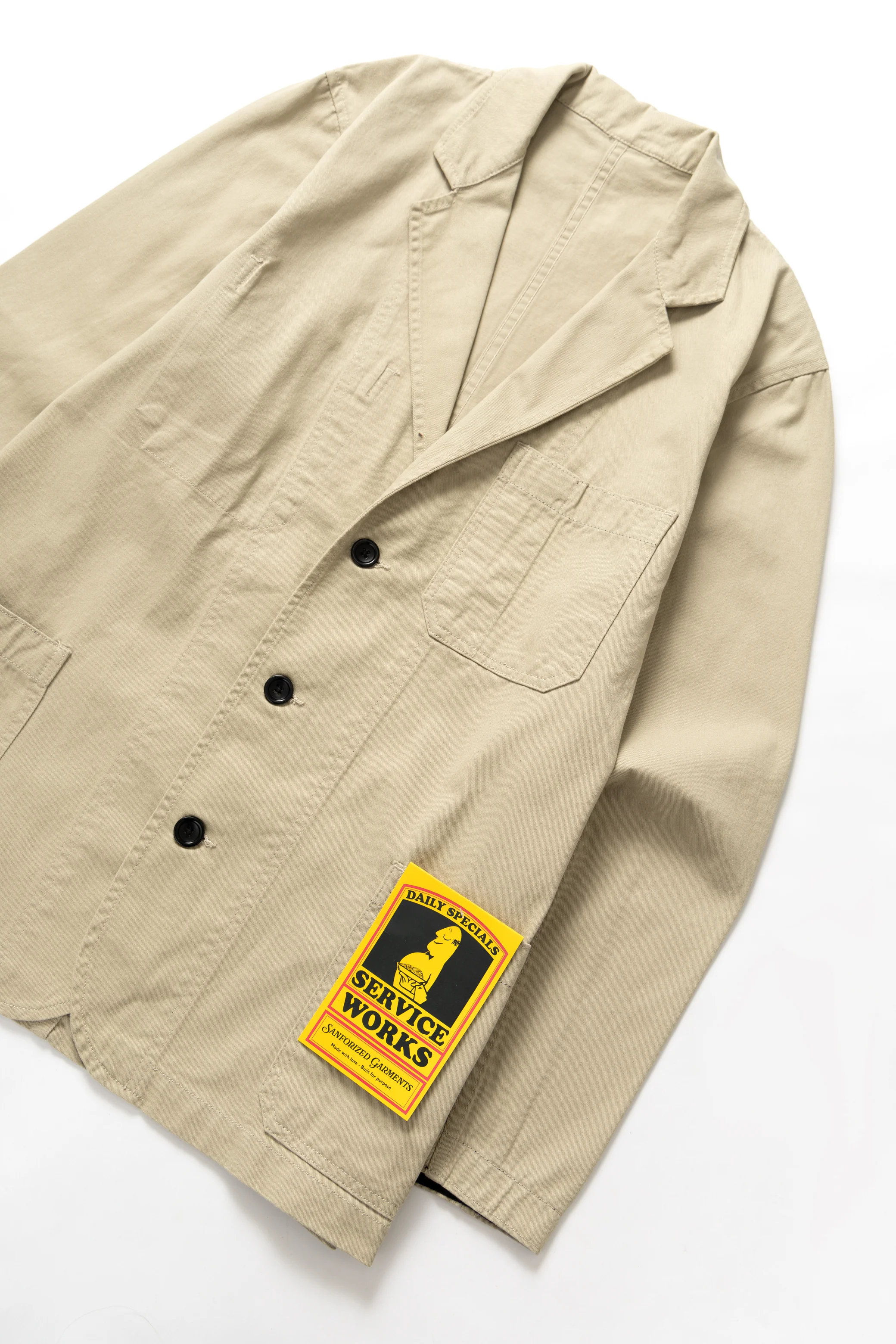 Drill Server Suit Jacket - Khaki - Image 3