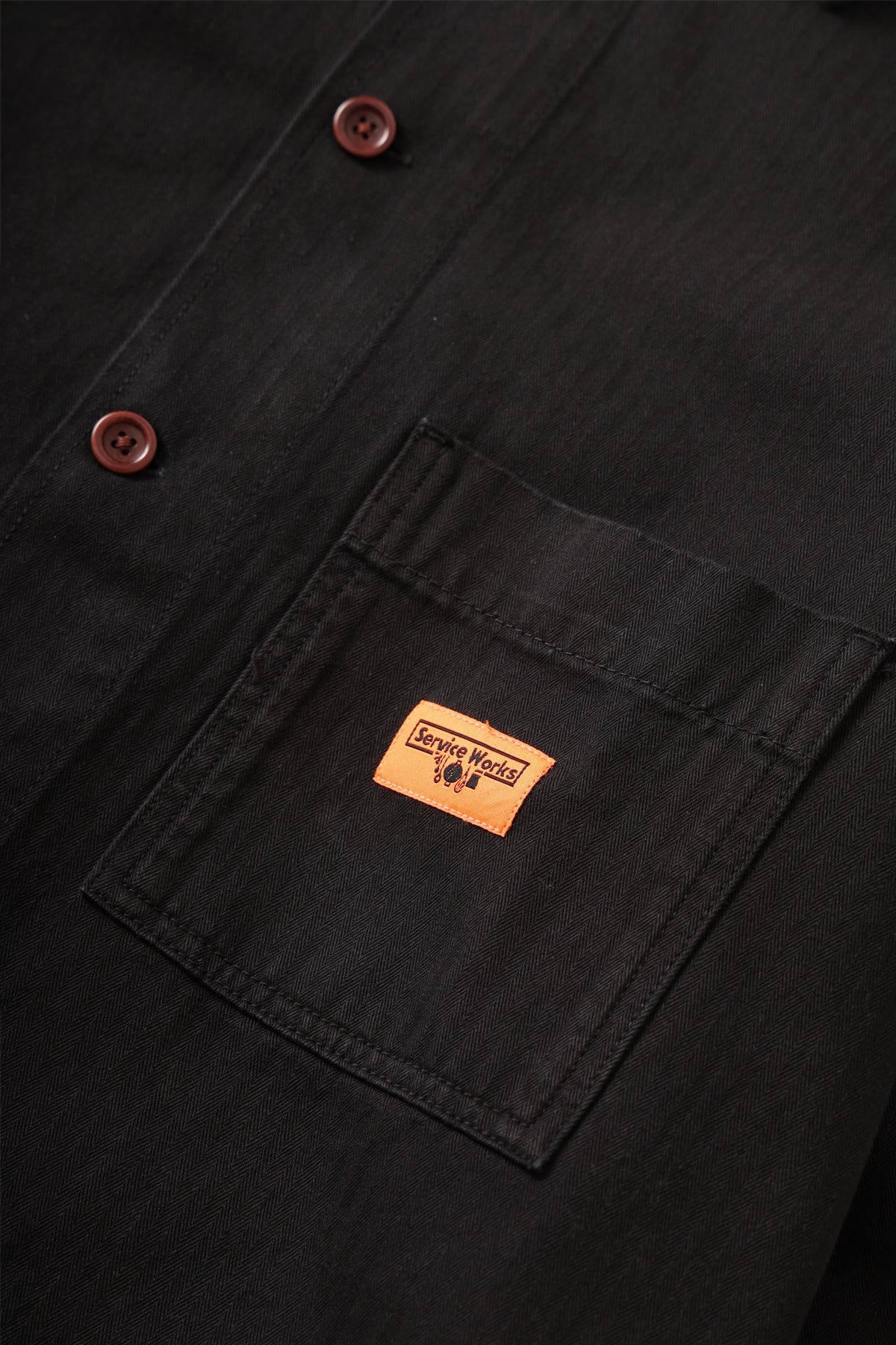 Herringbone Front Of House Jacket - Black - Image 3