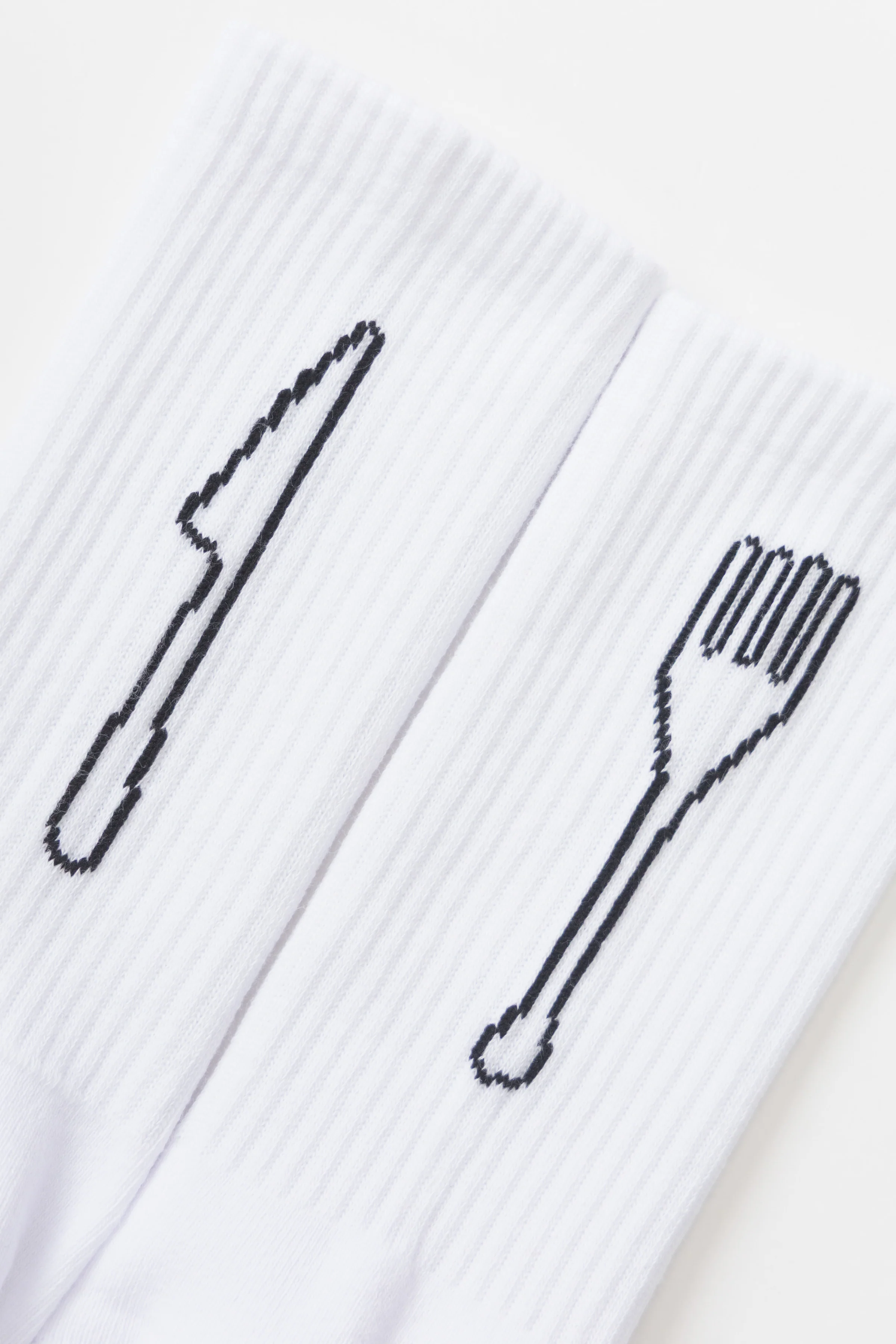 Knife & Fork Socks - White - Image 4