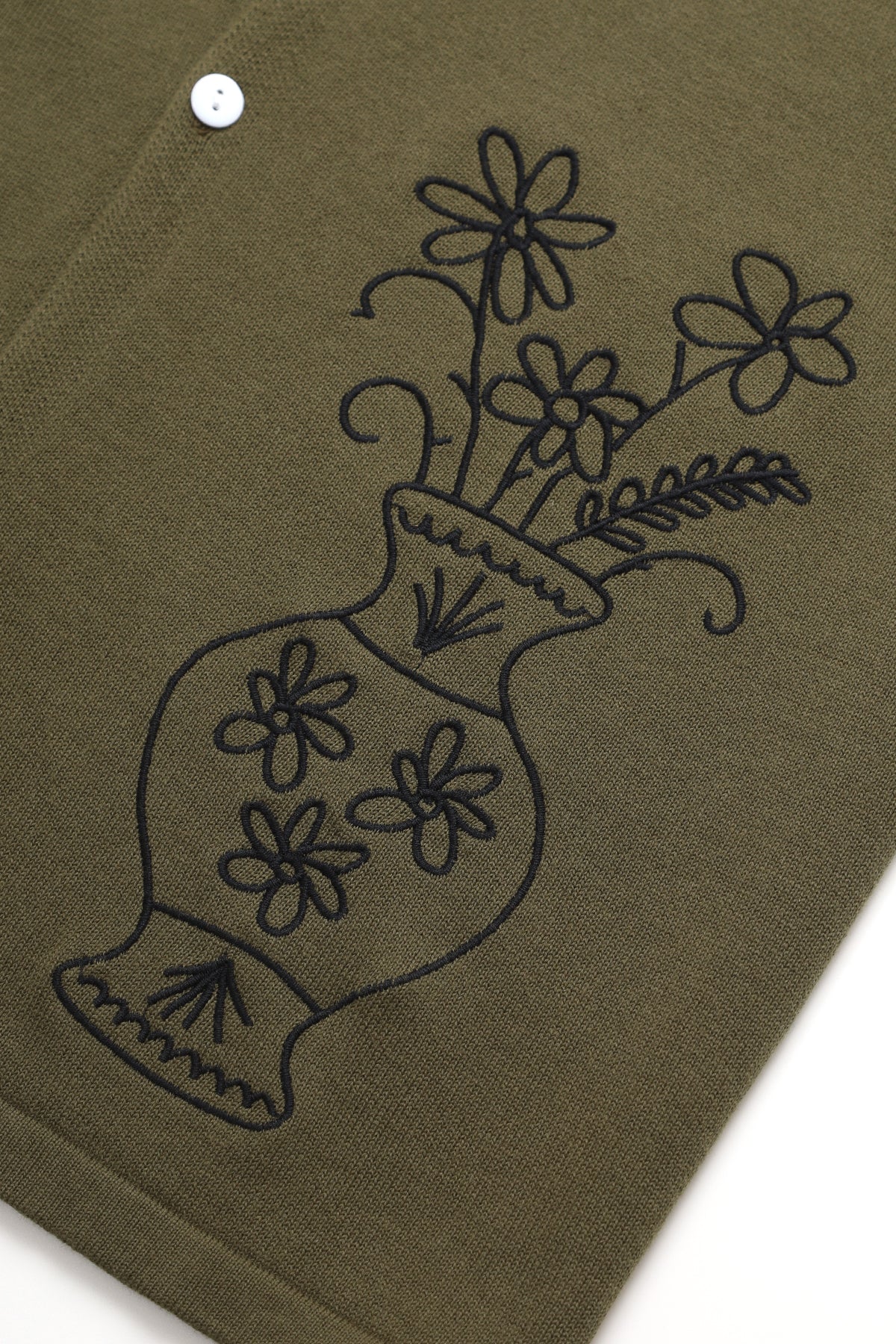 Knitted Vase Shirt - Olive - Image 4