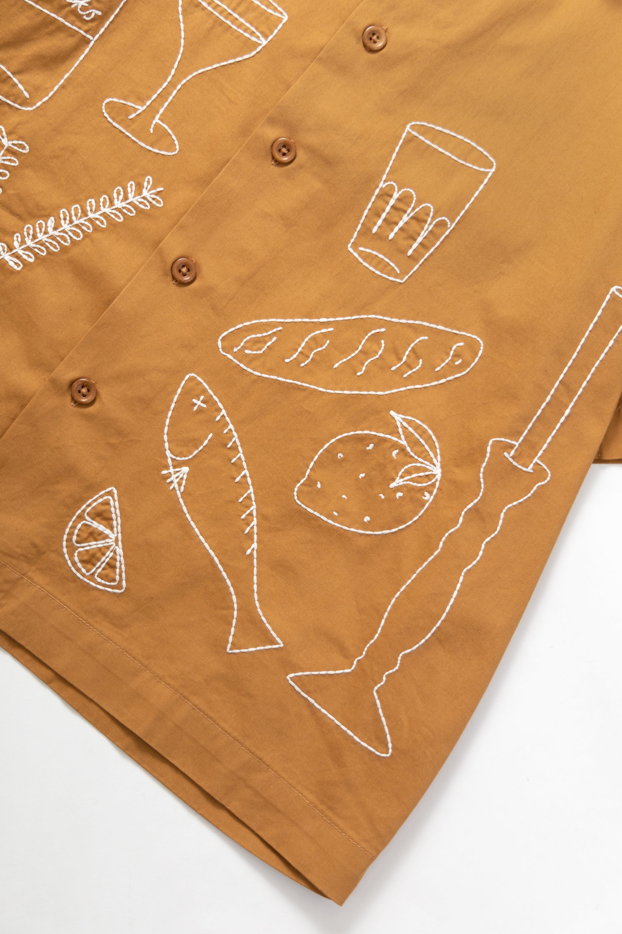 Light Twill Picnic Short Sleeve Shirt - Burnt Sugar - Image 5