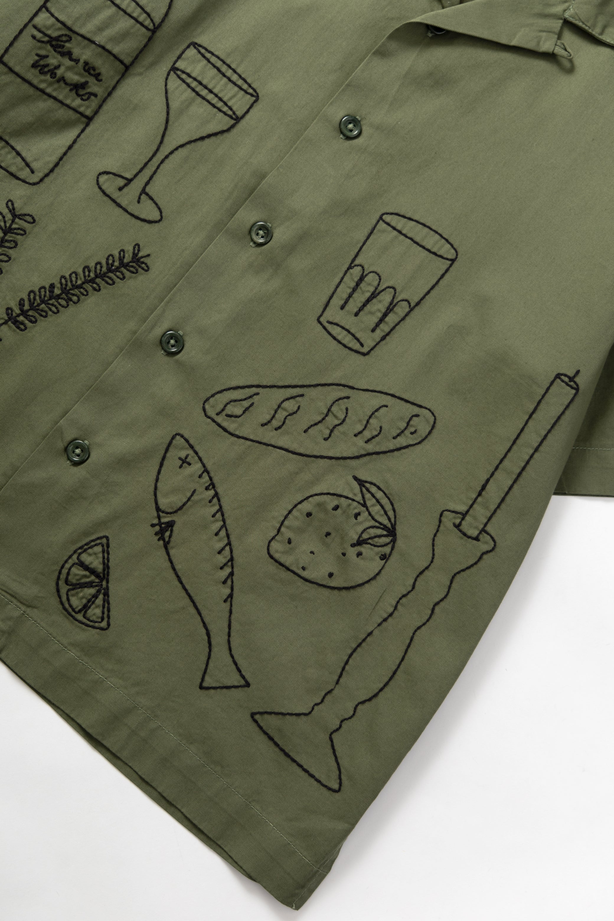 Light Twill Picnic Short Sleeve Shirt - Olive - Image 4
