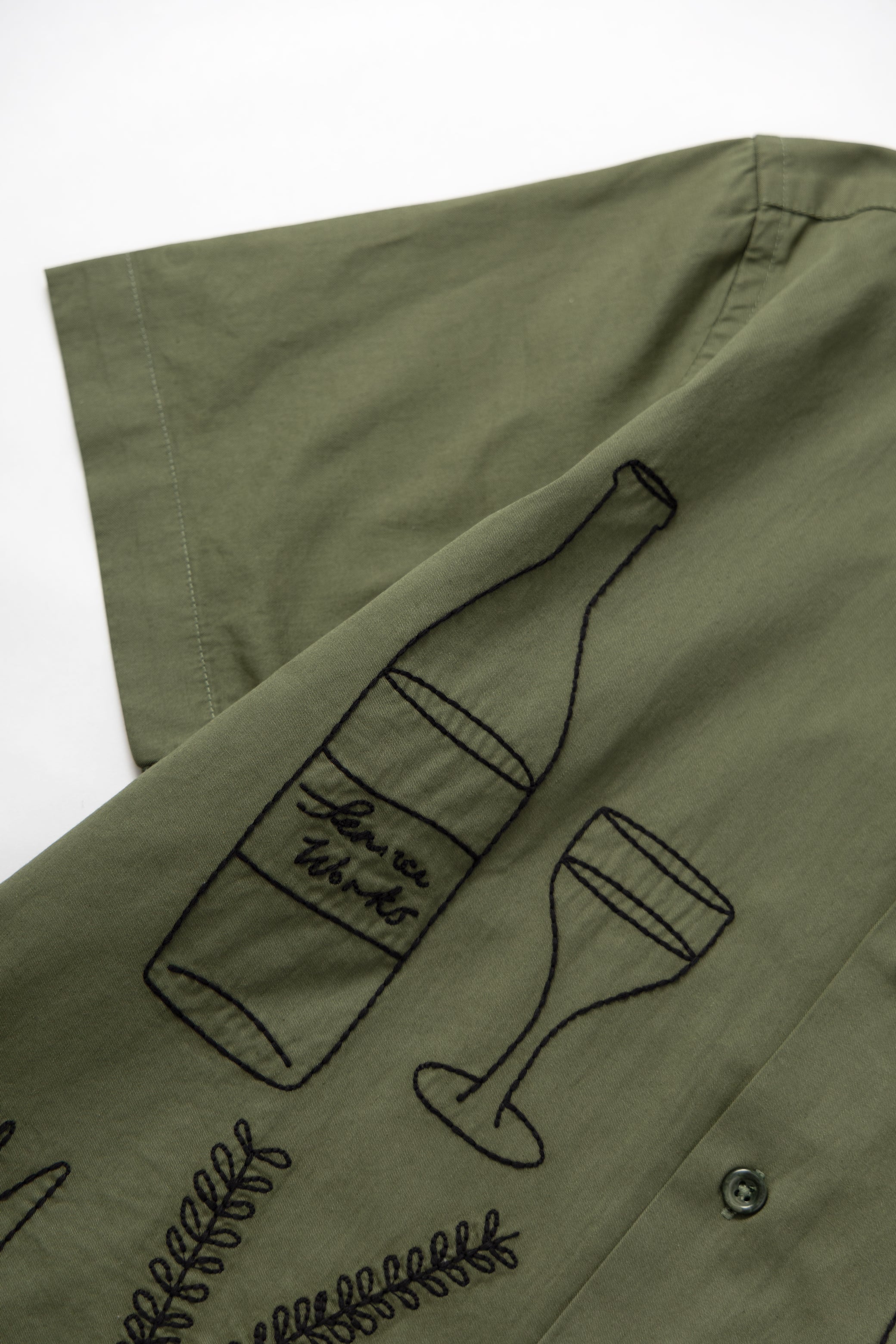 Light Twill Picnic Short Sleeve Shirt - Olive - Image 5