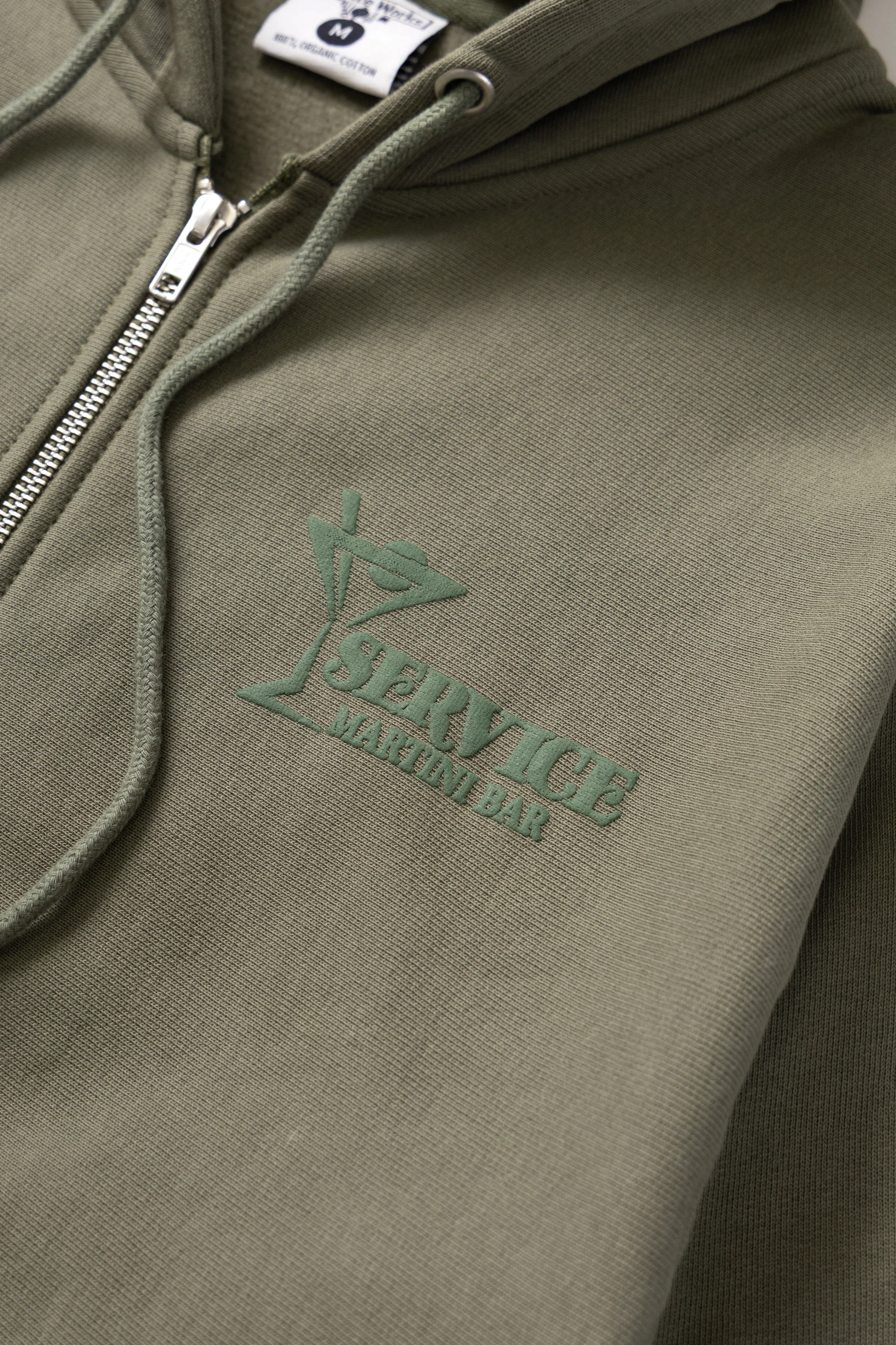 Martini Zipper Hoodie - Olive - Image 3