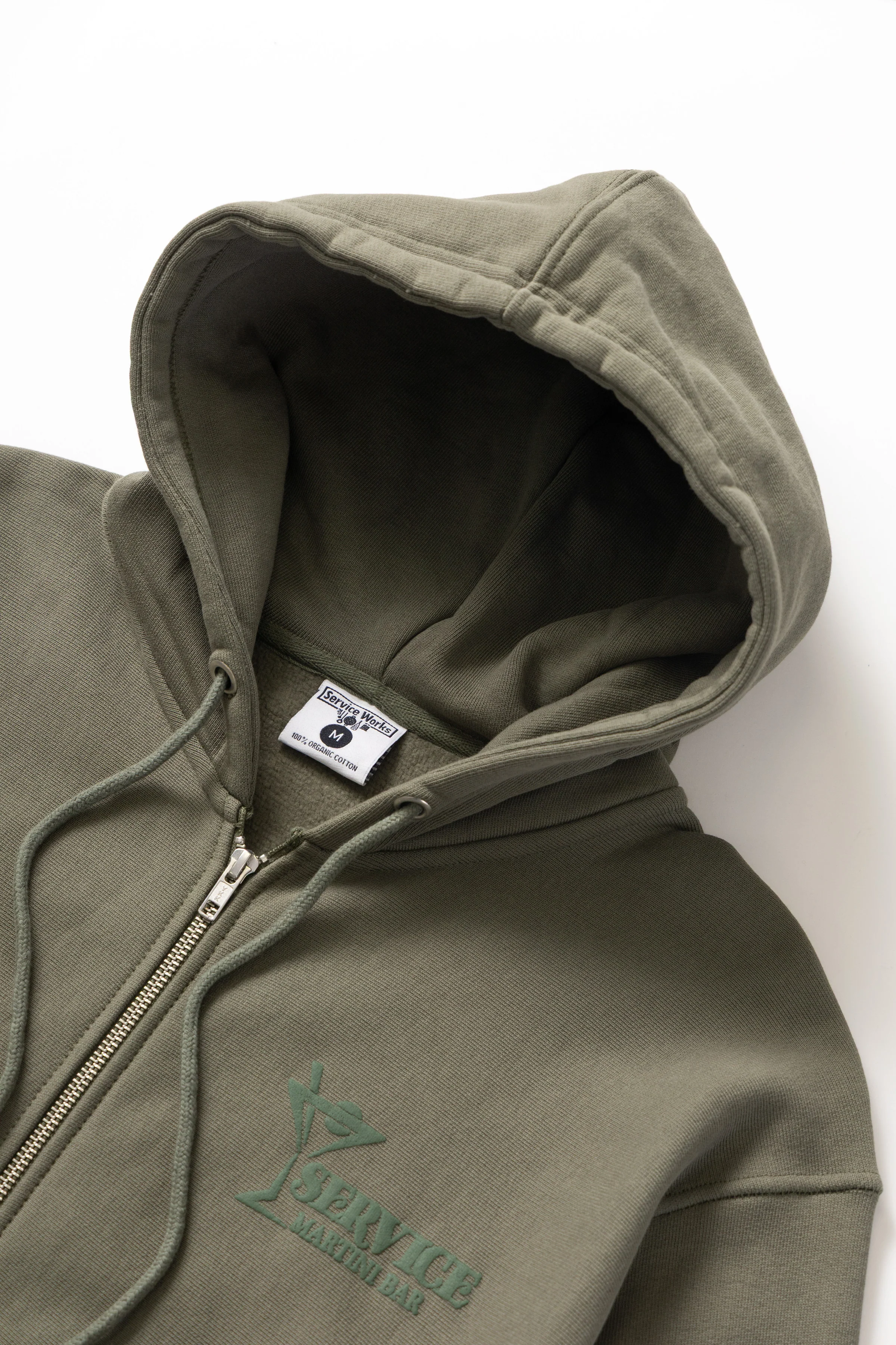 Martini Zipper Hoodie - Olive - Image 4