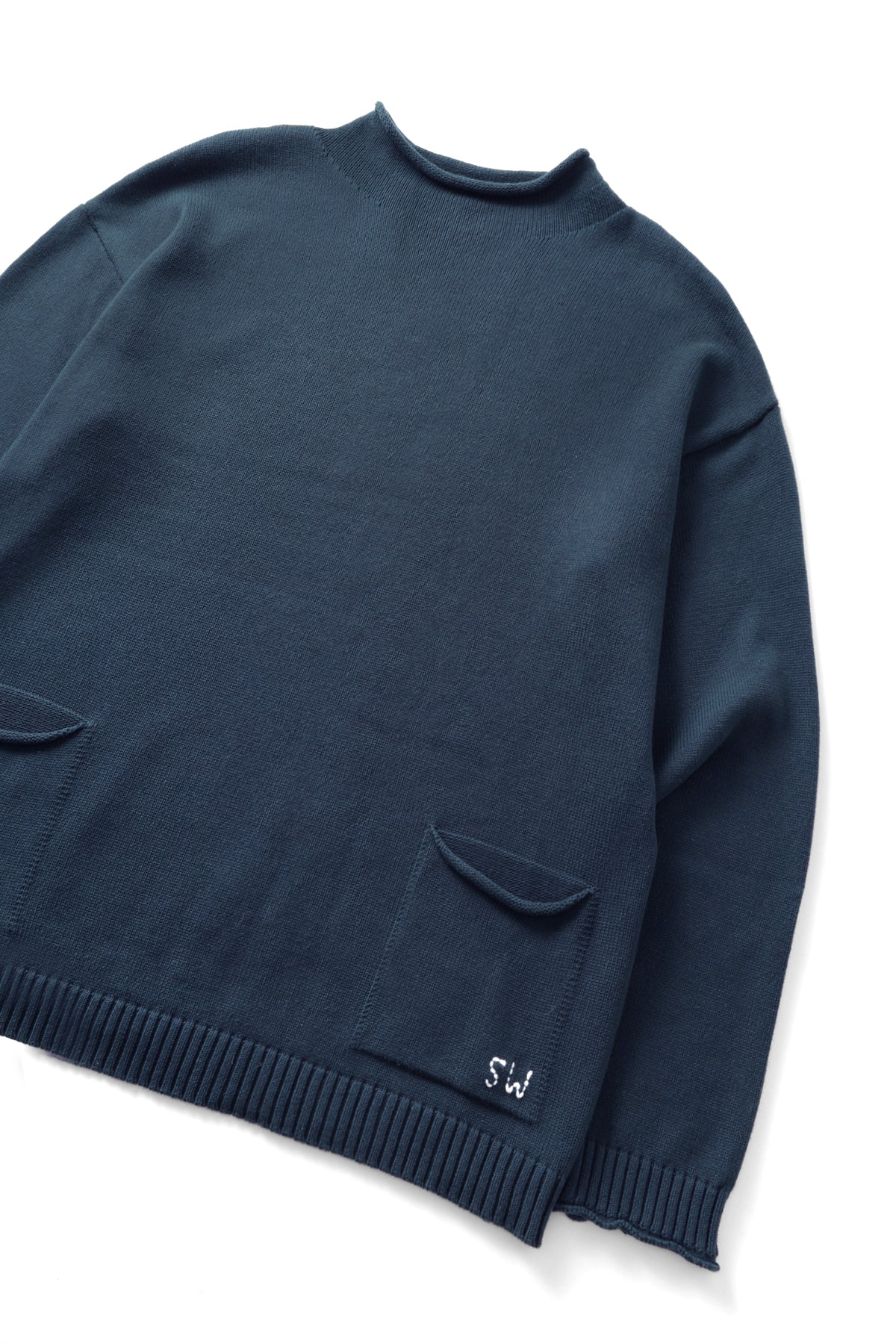 Mock Smock Sweater - Navy - Image 3