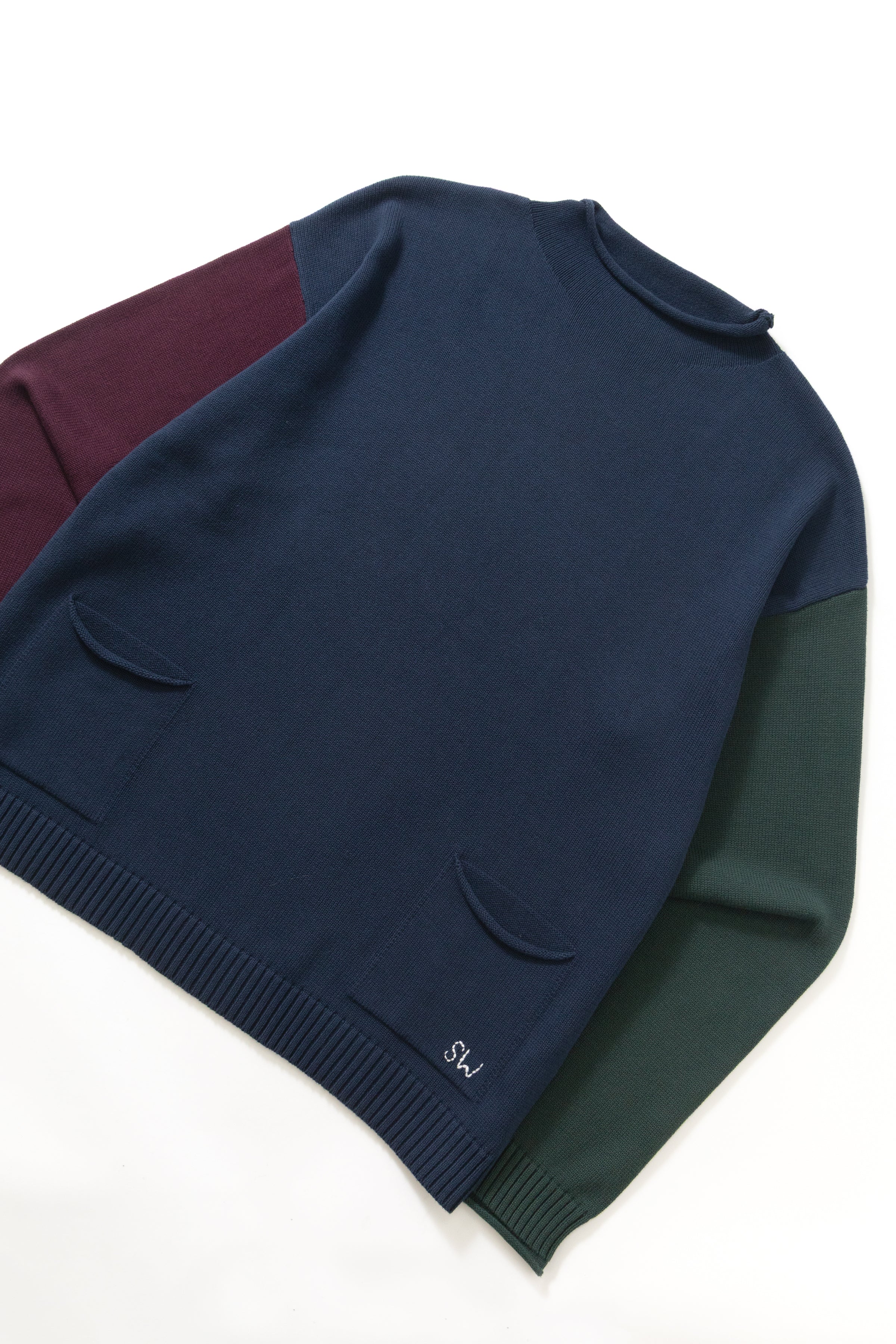 Mock Smock Sweater - Tricolour - Image 3