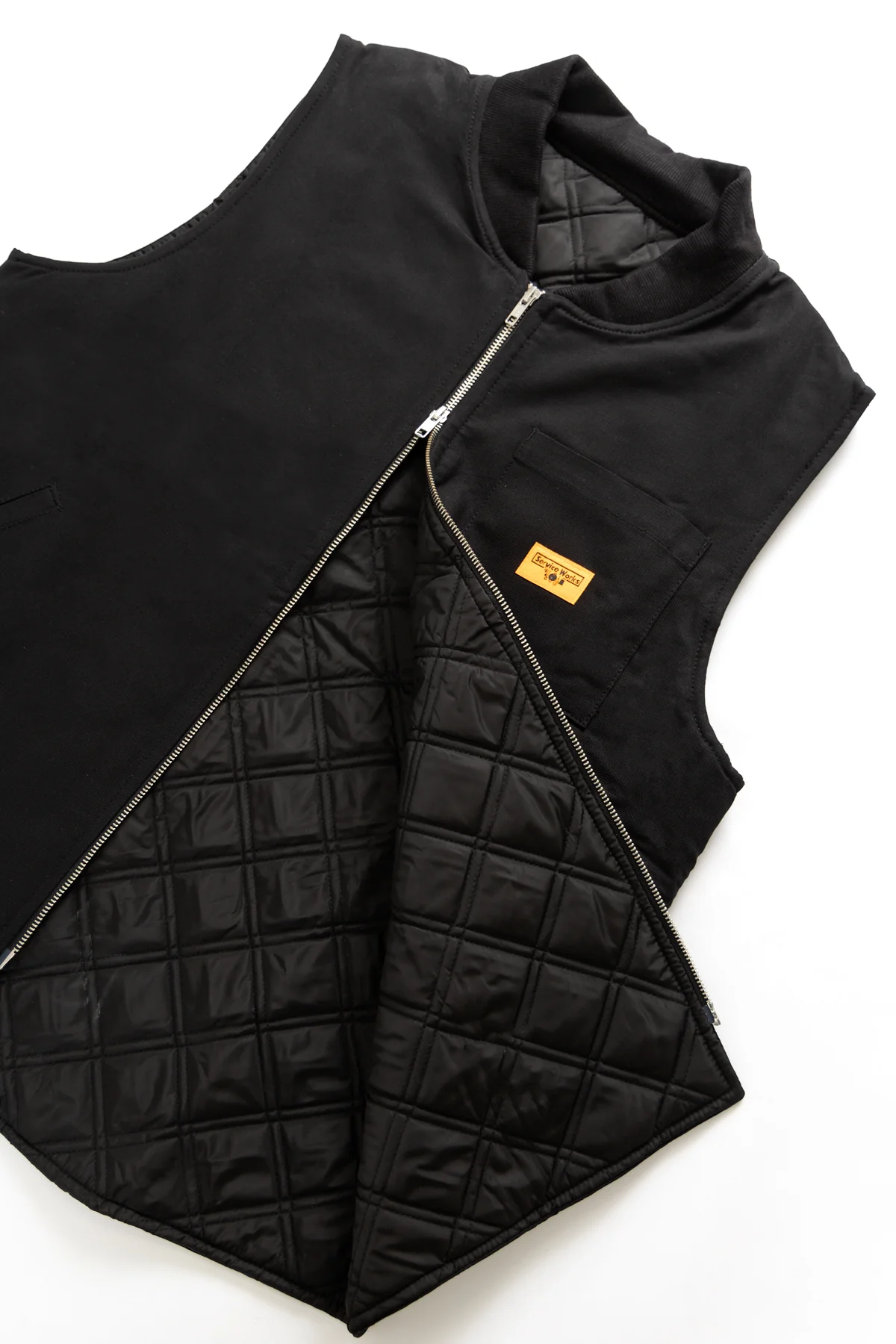 Padded Work Vest Jacket - Black - Image 2