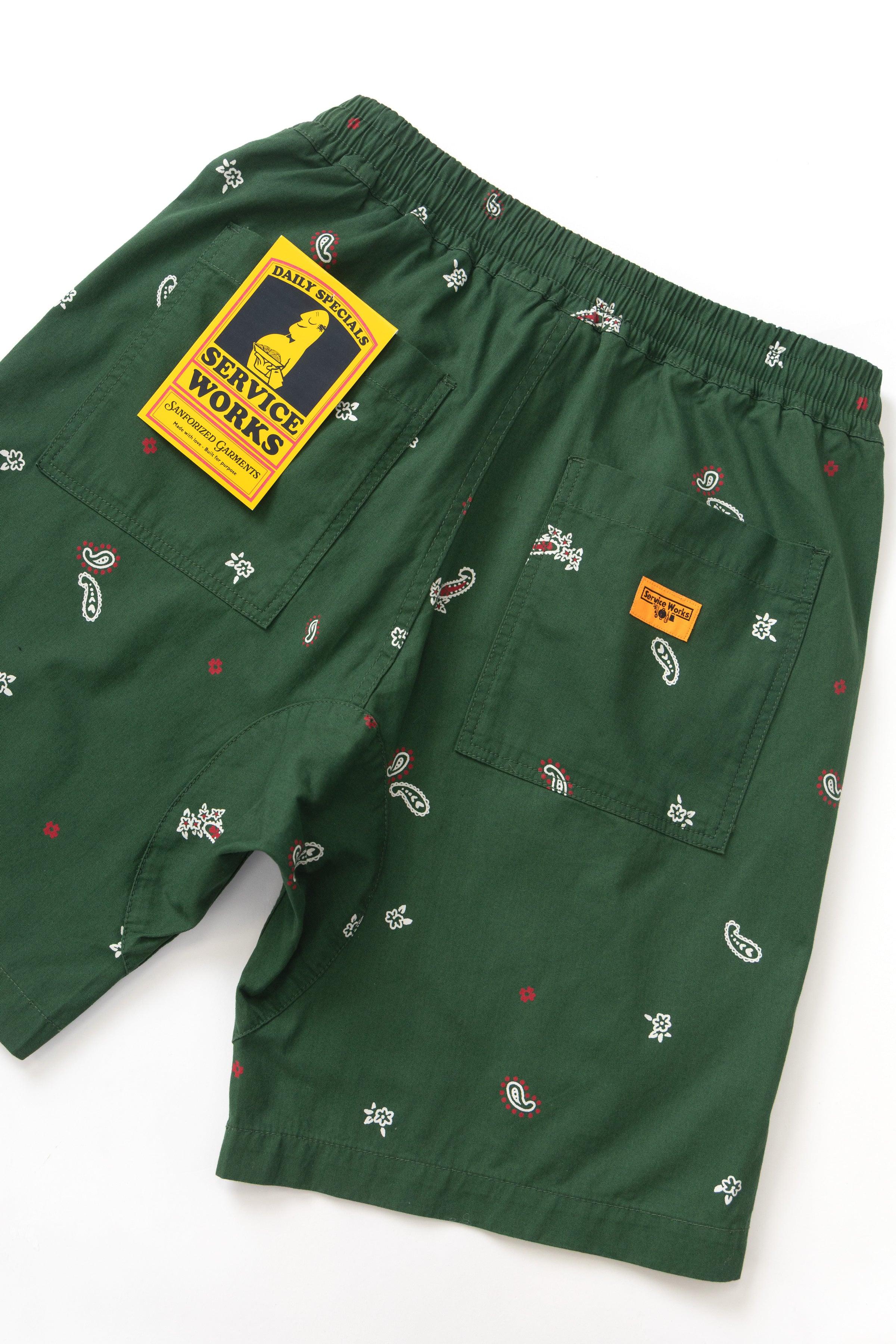 Paisley Chef Shorts - Forest - Image 4