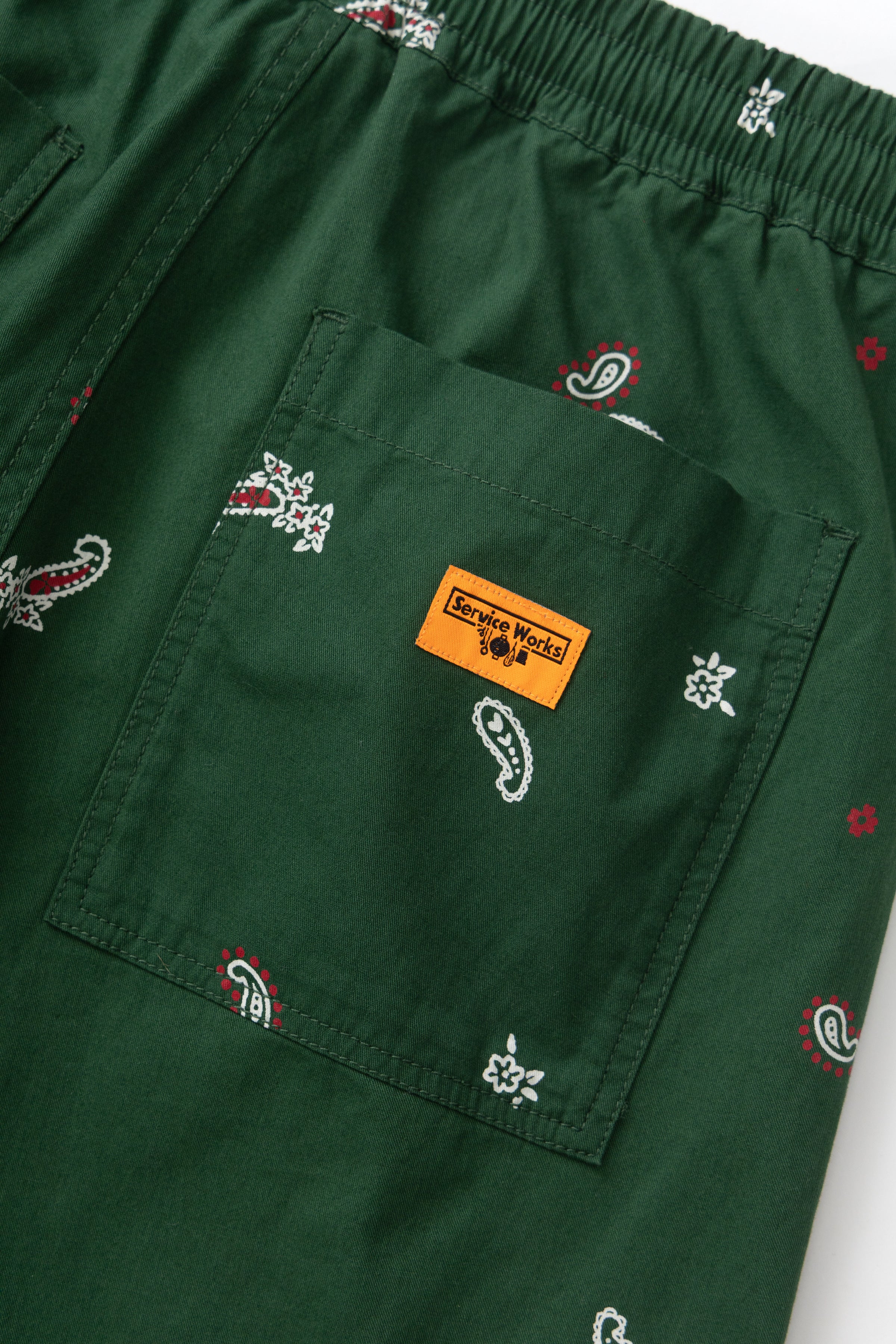 Paisley Chef Shorts - Forest - Image 5