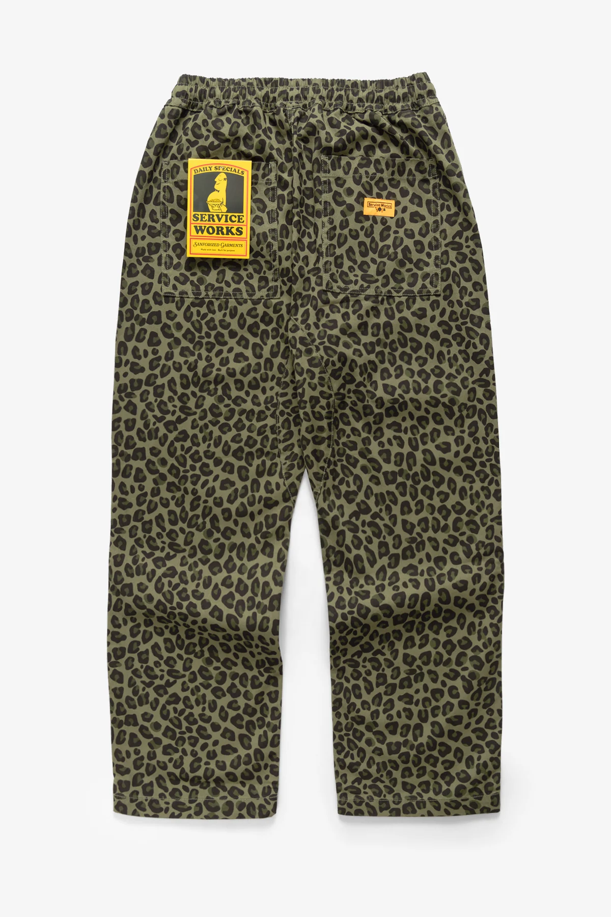 Patterned Chef Pants - Green Leopard - Image 3