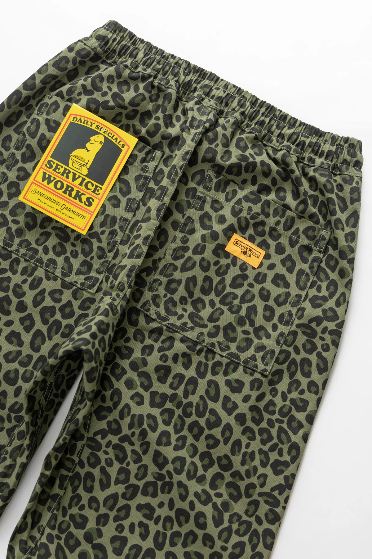 Patterned Chef Pants - Green Leopard - Image 6