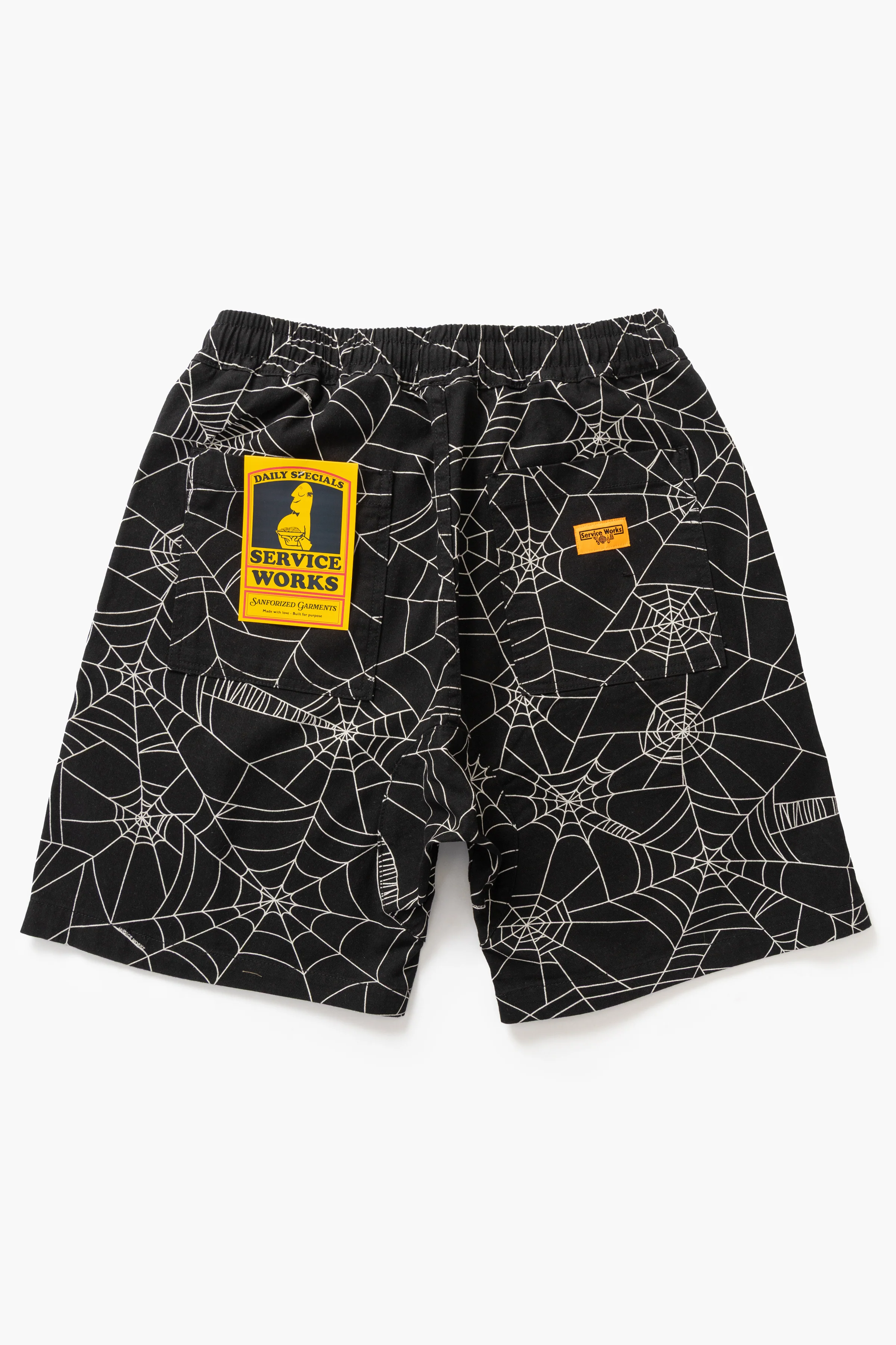 Patterned Chef Shorts - Black Web - Image 5