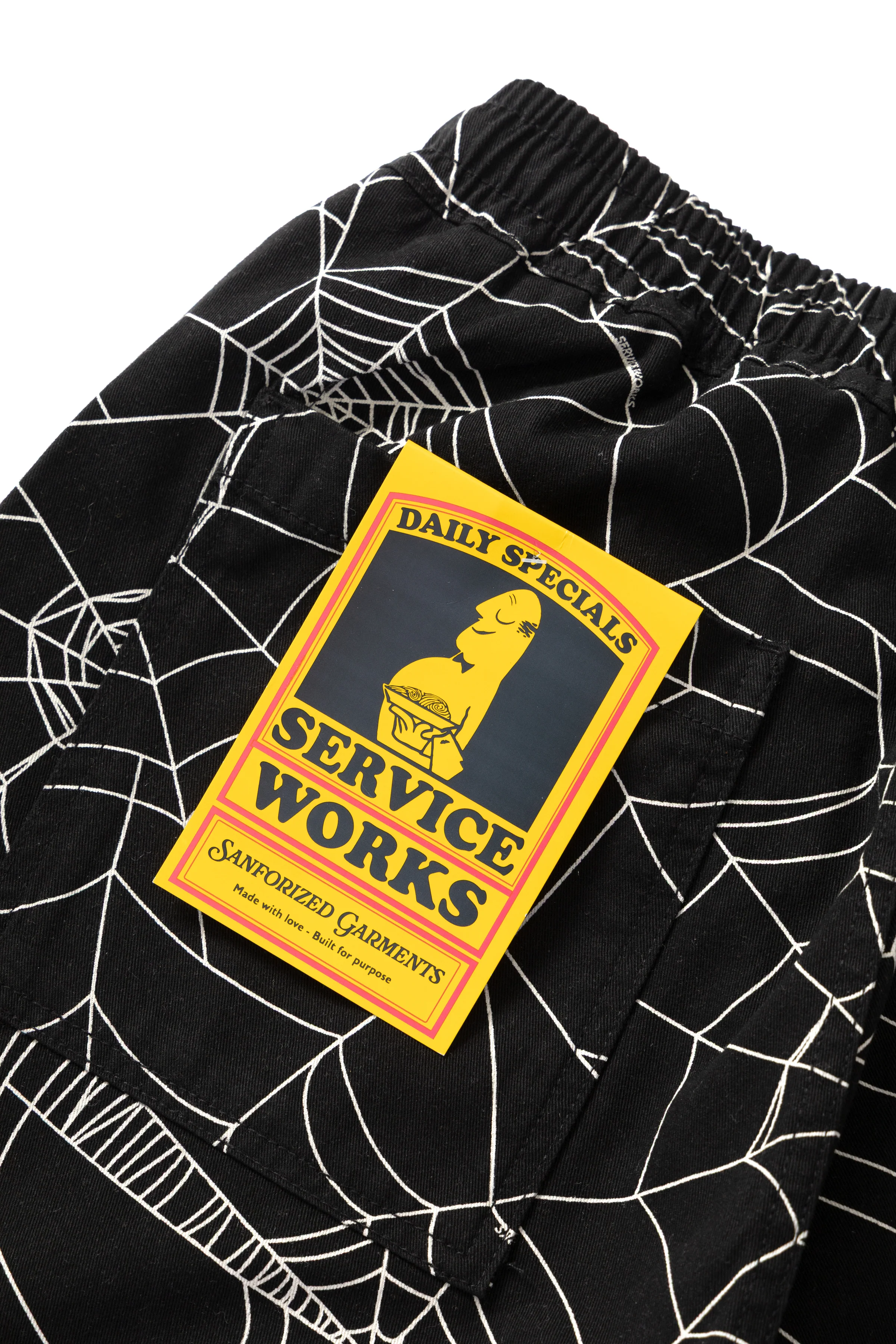 Patterned Chef Shorts - Black Web - Image 8