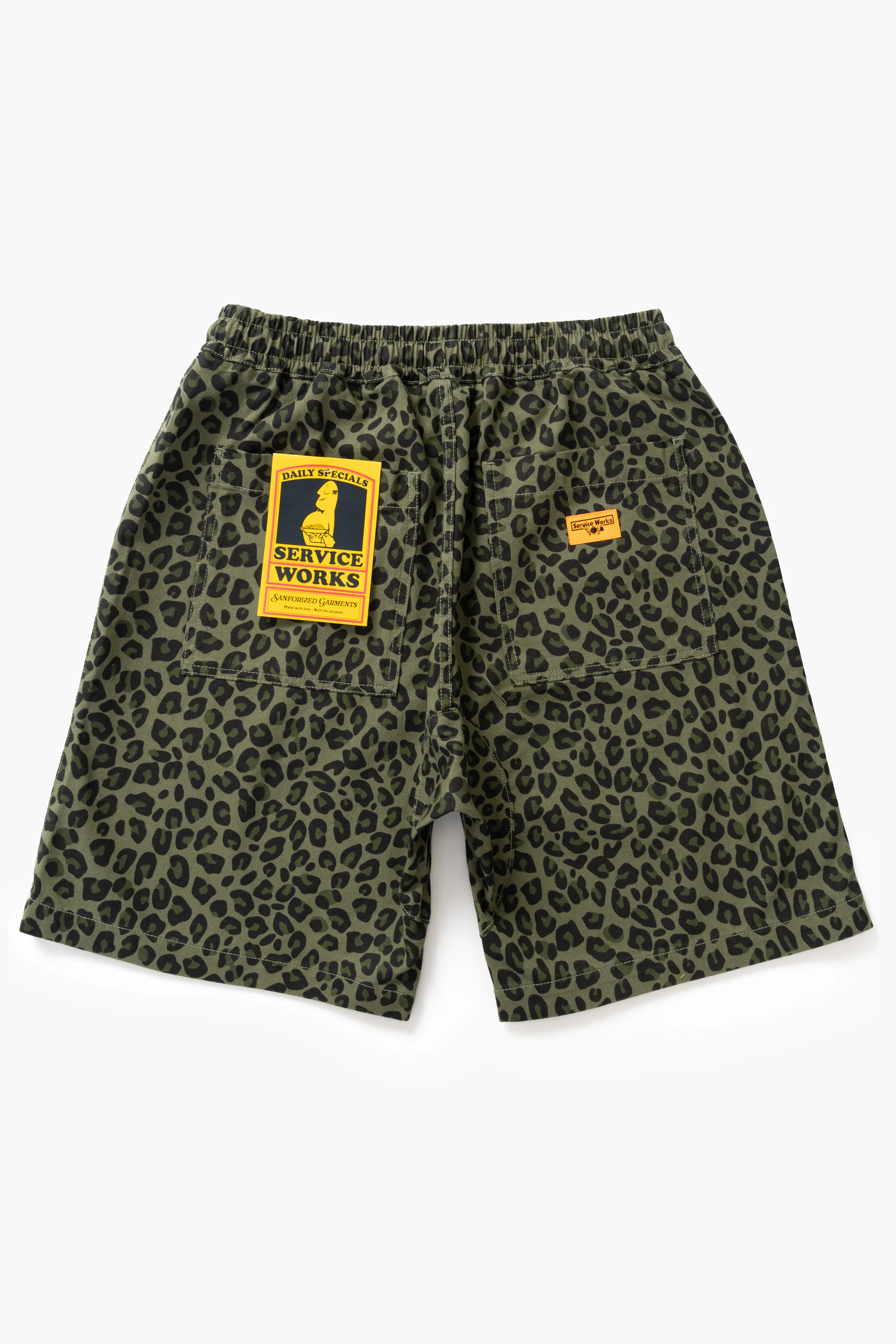 Patterned Chef Shorts - Green Leopard - Image 5