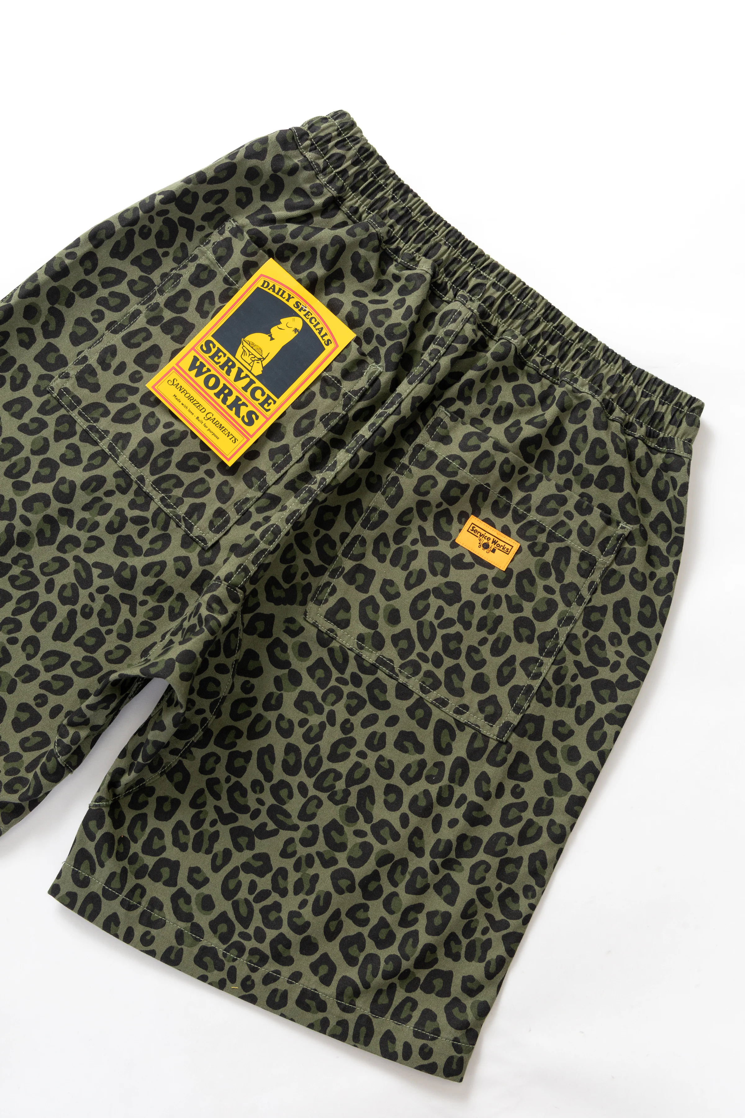Patterned Chef Shorts - Green Leopard - Image 6