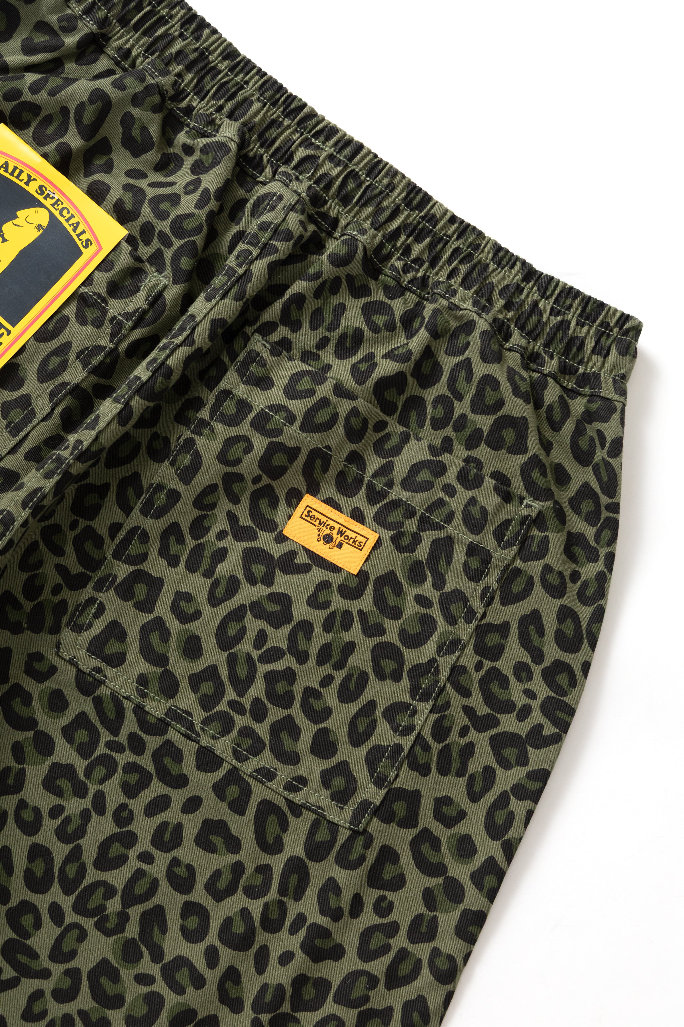 Patterned Chef Shorts - Green Leopard - Image 7