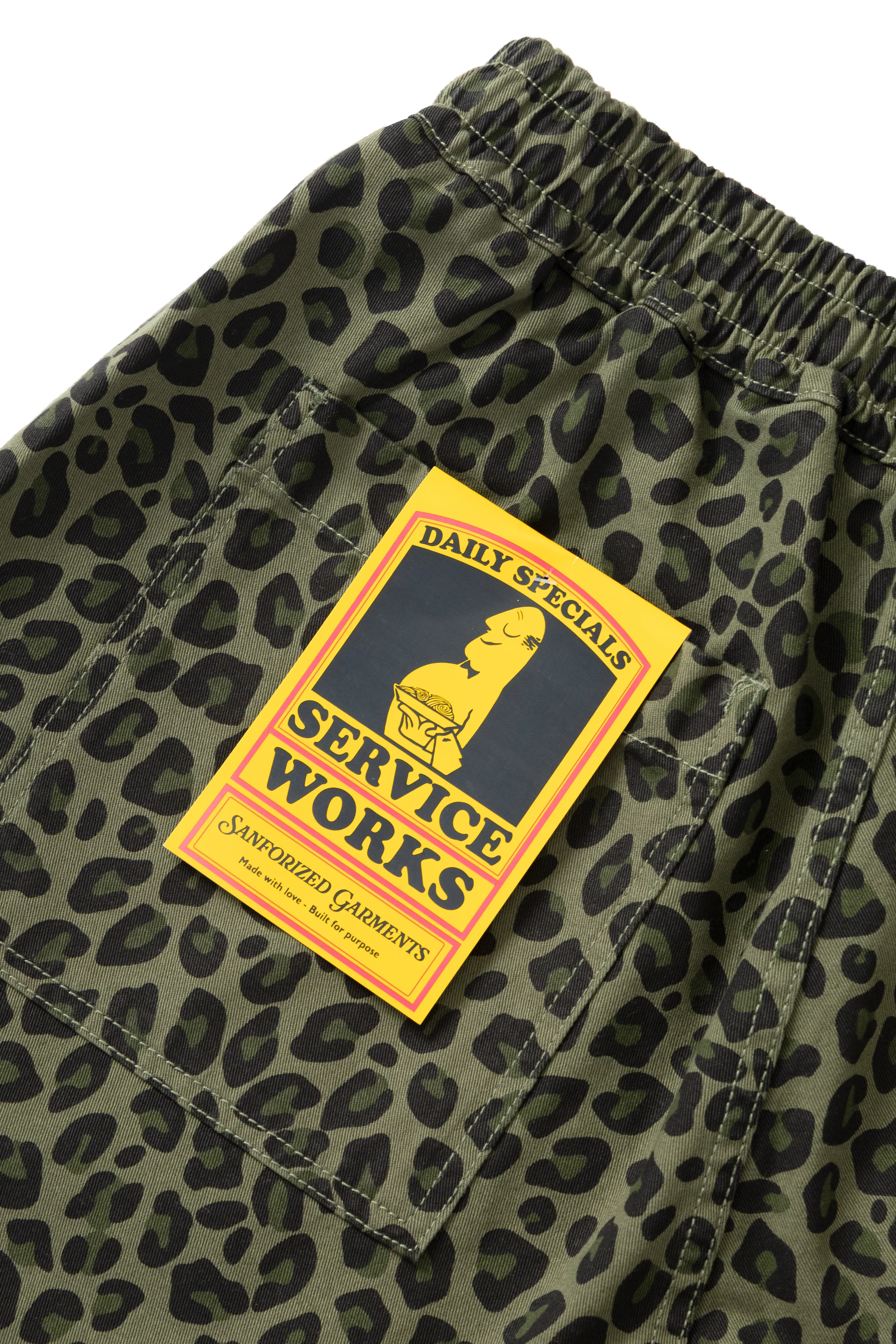Patterned Chef Shorts - Green Leopard - Image 8
